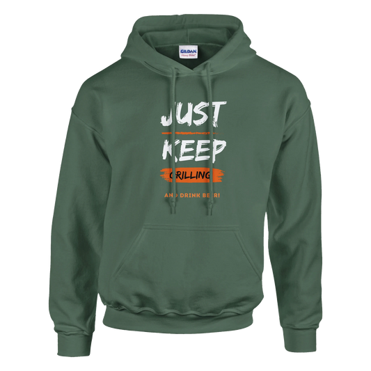 Just keep grilling Classic Unisex Pullover Hoodie Military Green Alpha BBQ wear BBQ -apparel- BBQ tshirt -BBQ tee