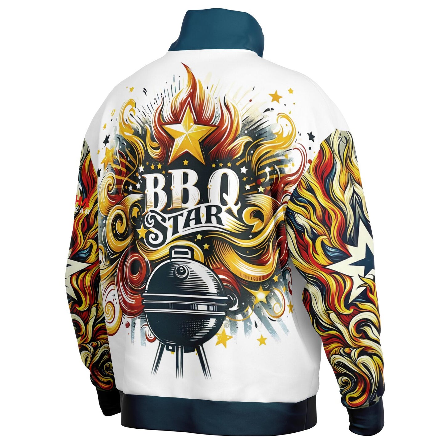 BBQ STAR Heavyweight Oversized Quarter Zip Sweatshirt - AOP