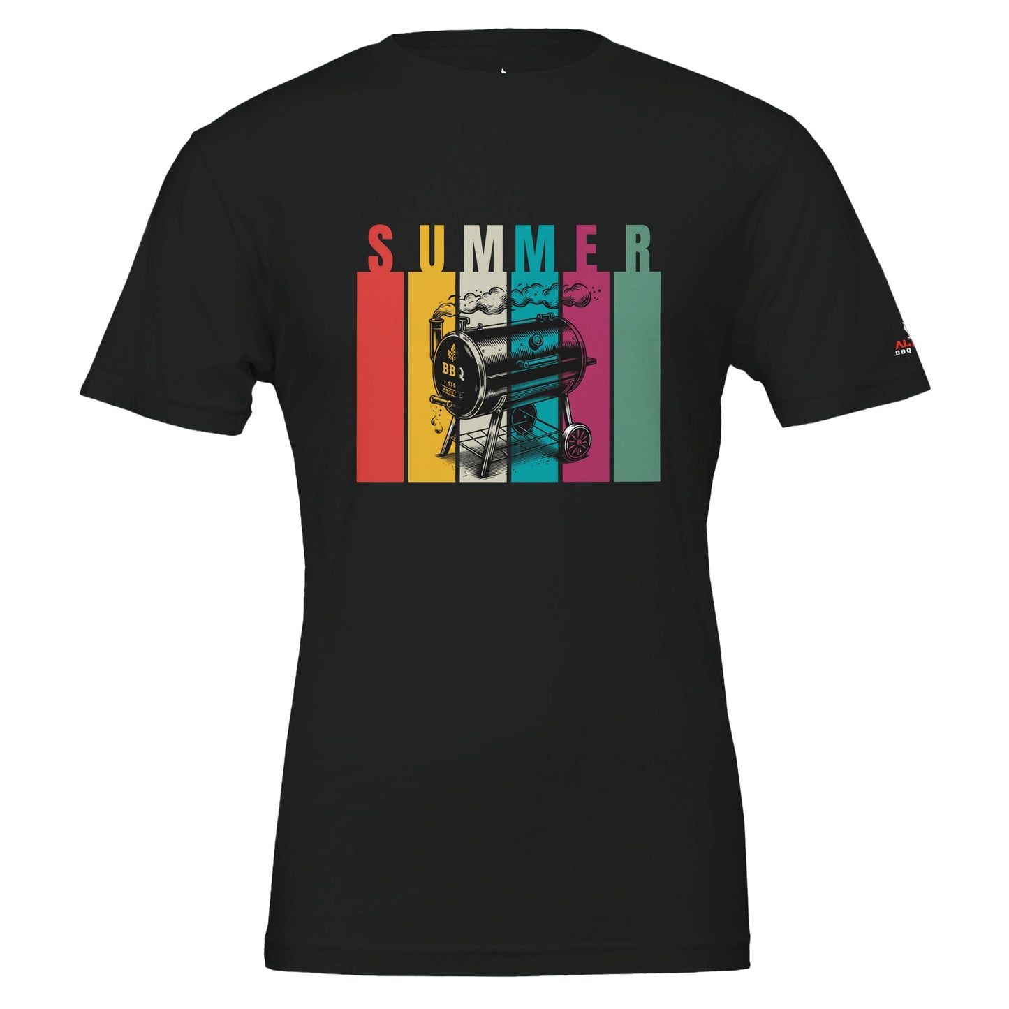 SUMMER BBQ Premium Unisex Crewneck T-shirt Vintage Black Alpha BBQ wear BBQ -apparel- BBQ tshirt -BBQ tee