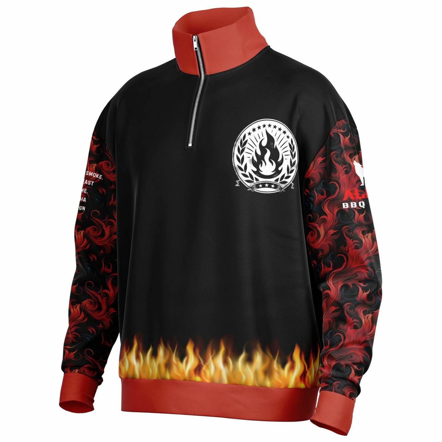 Alpha Griller Premium Hoodie Heavyweight Oversized Quarter Zip Sweatshirt