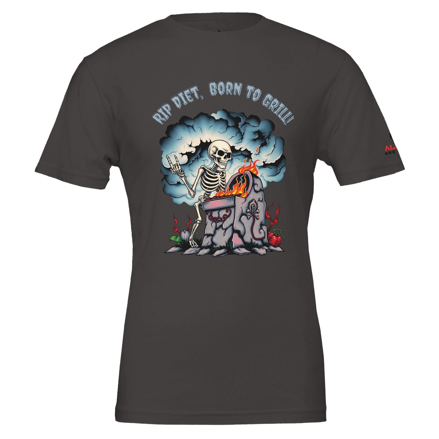 RIP Diet, Born to Grill β the ultimate BBQ T-shirt | Premium Unisex Crewneck T-shirt Vintage Black Alpha BBQ wear BBQ -apparel- BBQ tshirt -BBQ tee