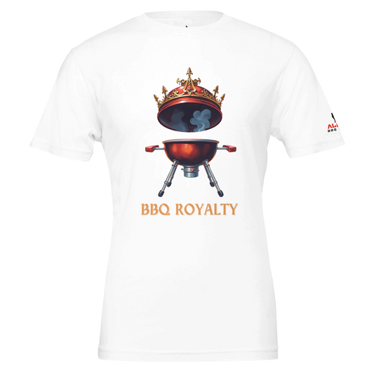 BBQ ROYALTY BBQ Premium Unisex Crewneck T-shirt White Alpha BBQ wear BBQ -apparel- BBQ tshirt -BBQ tee