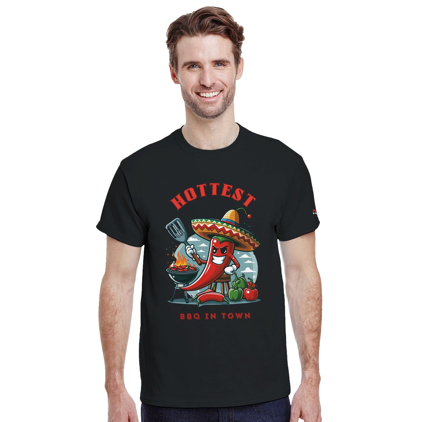 Hottest BBQ in Town Heavyweight Unisex Crewneck T-shirt Alpha BBQ wear BBQ -apparel- BBQ tshirt -BBQ tee