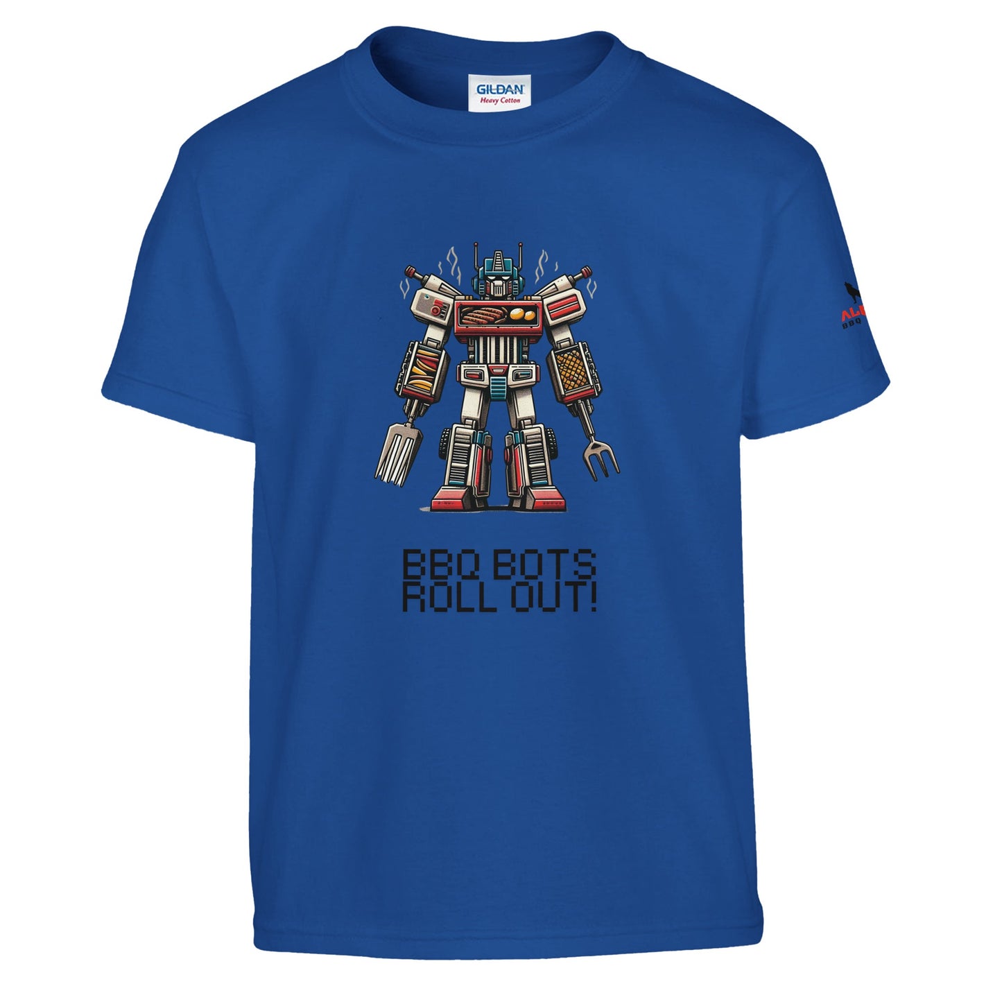 BBQ BOTS ROLL OUT Classic Kids Crewneck T-shirt Royal Alpha BBQ wear BBQ -apparel- BBQ tshirt -BBQ tee