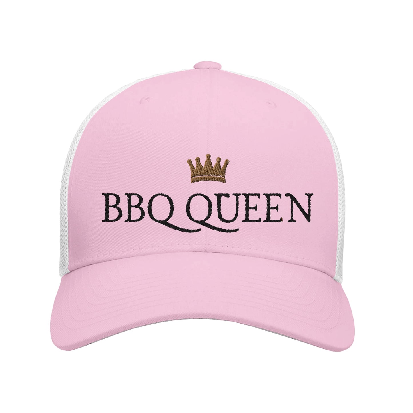 BBQ QUEEN Adult 6-Panel Trucker Cap embroidered | 4colors available pink white Alpha BBQ wear BBQ -apparel- BBQ tshirt -BBQ tee