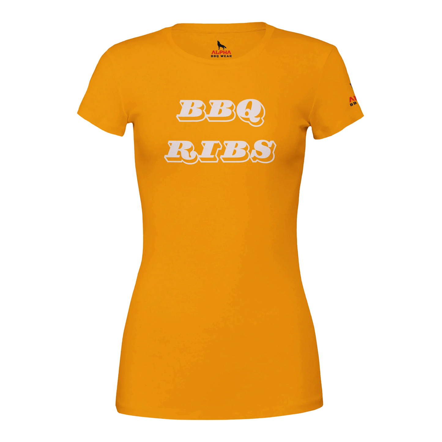 BBQ RIBS Custom BBQ T-Shirt | Premium Womens Crewneck T-shirt Gold Alpha BBQ wear BBQ -apparel- BBQ tshirt -BBQ tee