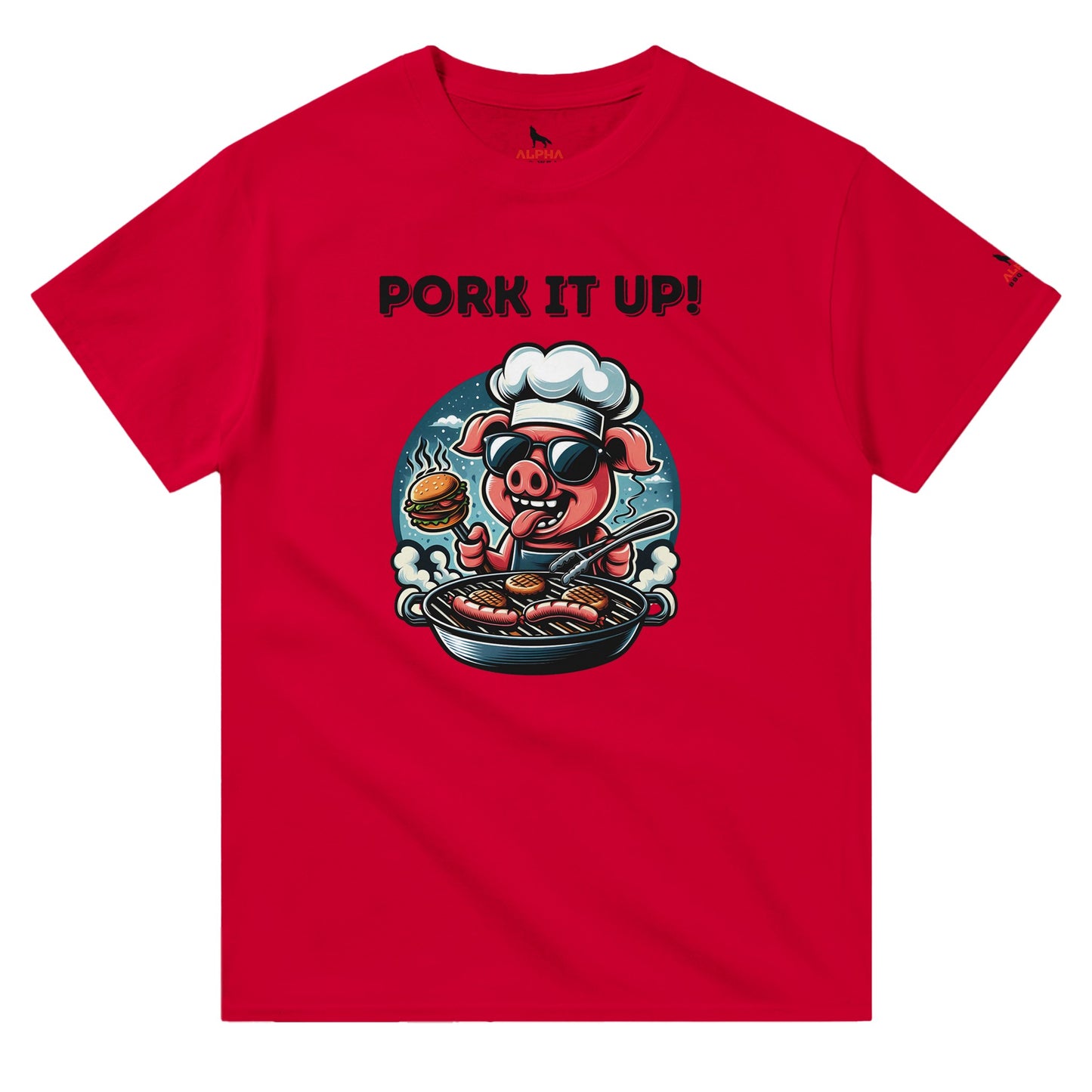 Pork it up ! Heavyweight Unisex Crewneck T-shirt Alpha BBQ wear BBQ -apparel- BBQ tshirt -BBQ tee