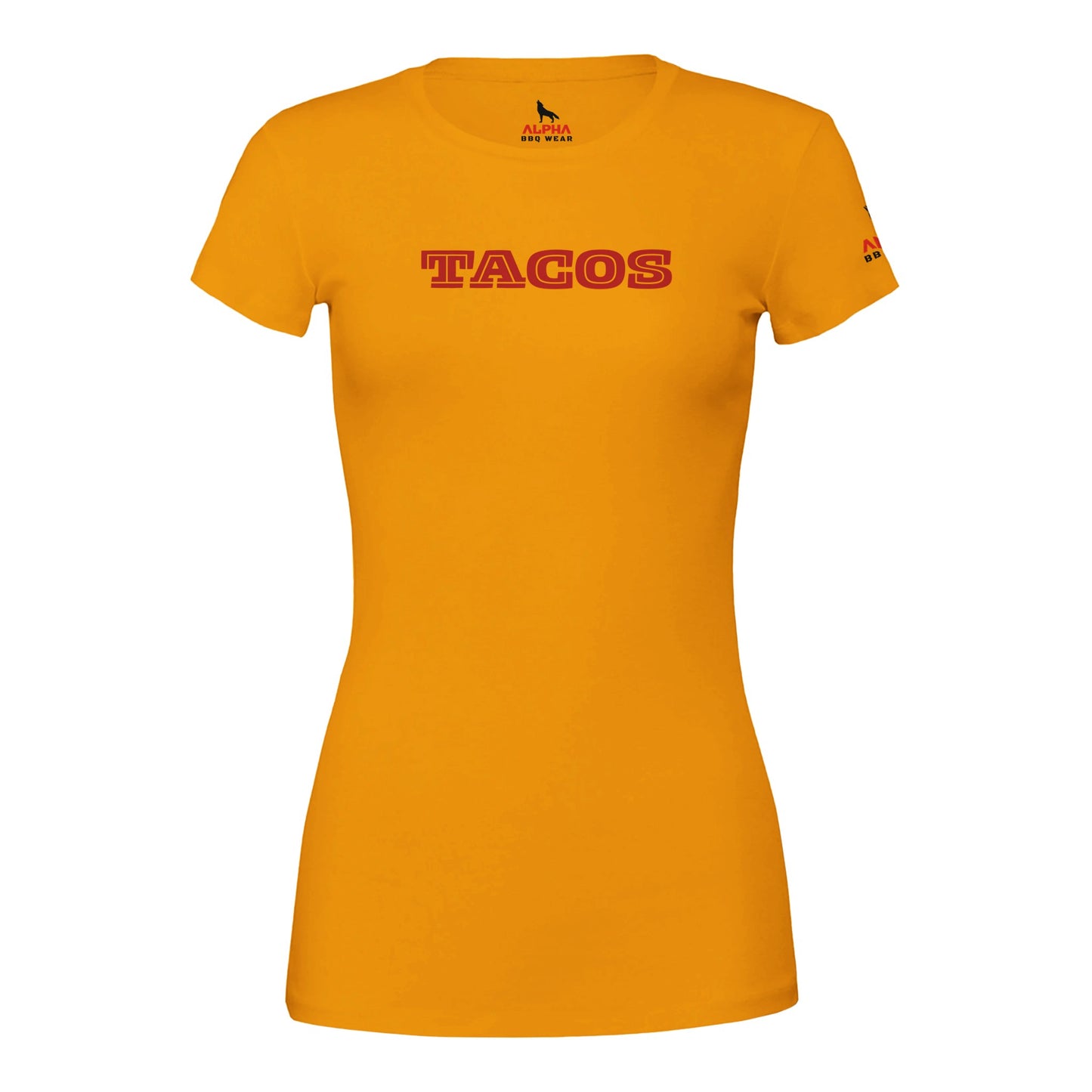 TACOS Custom BBQ T-Shirt Premium Womens Crewneck T-shirt Gold Alpha BBQ wear BBQ -apparel- BBQ tshirt -BBQ tee