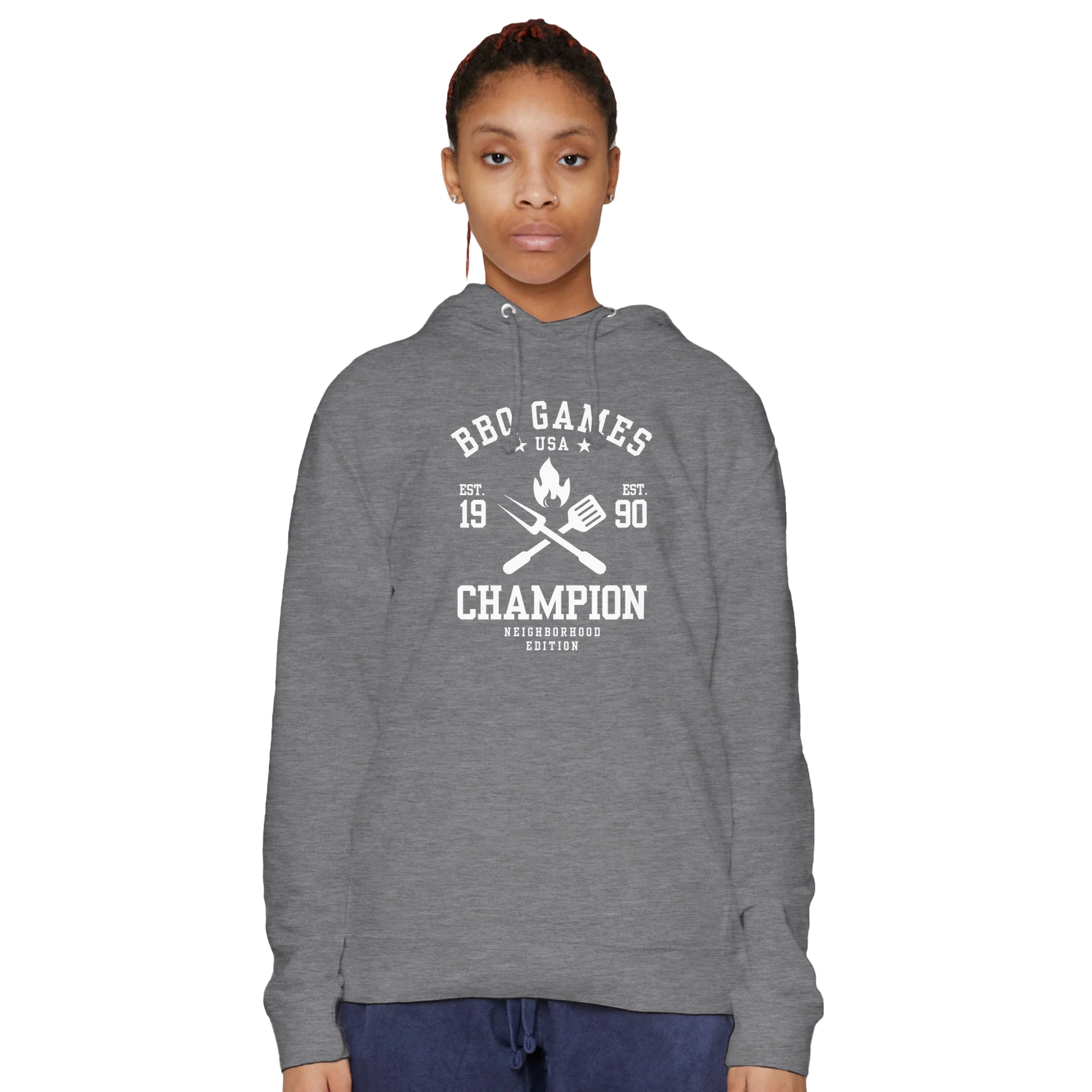 BBQ Games Champion Premium Unisex Pullover Hoodie Alpha BBQ wear BBQ -apparel- BBQ tshirt -BBQ tee