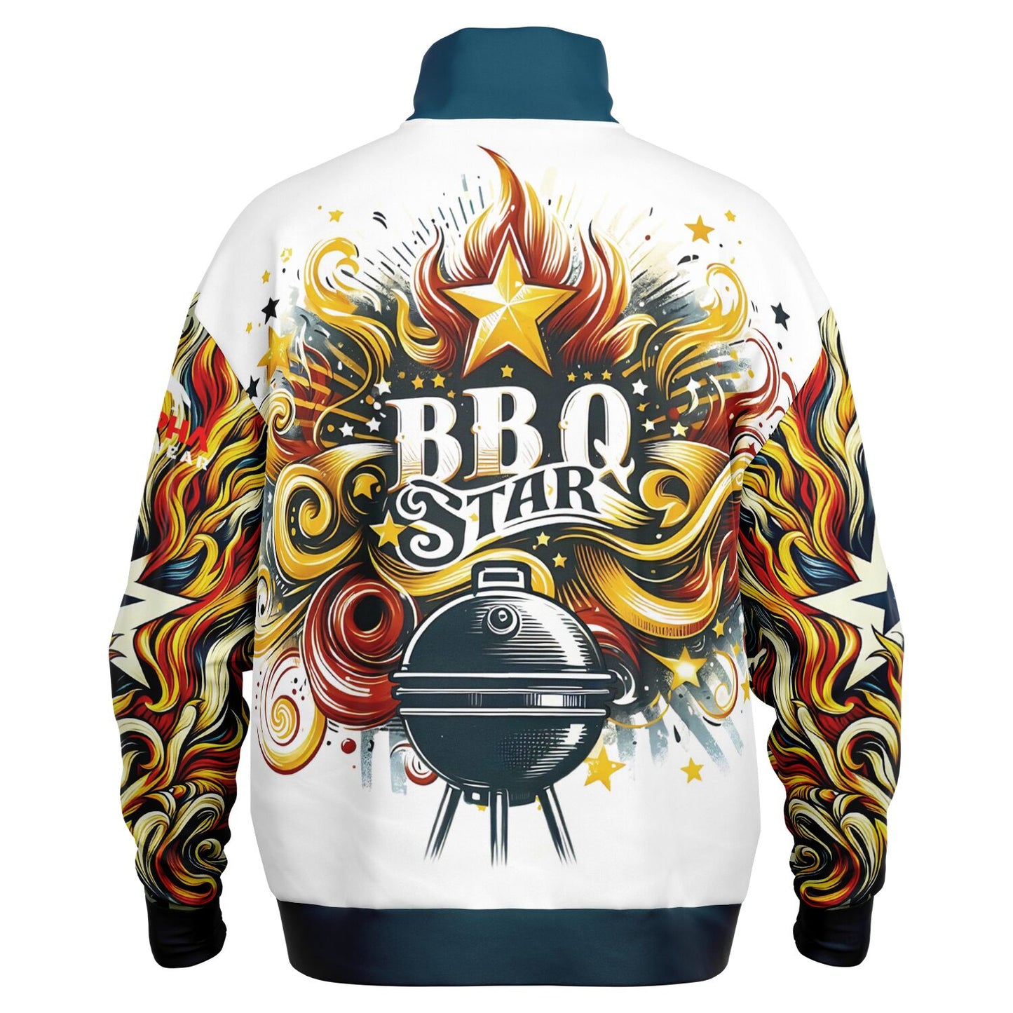 BBQ STAR Heavyweight Oversized Quarter Zip Sweatshirt - AOP