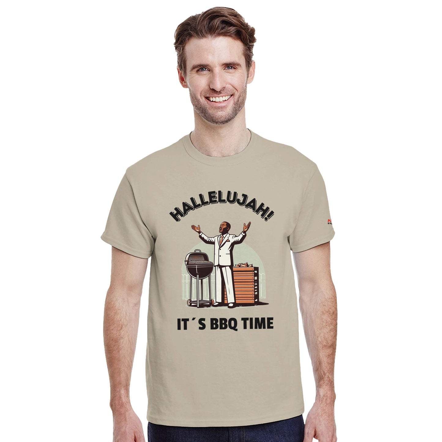 Hallelujah ! Heavyweight Unisex Crewneck T-shirt Alpha BBQ wear BBQ -apparel- BBQ tshirt -BBQ tee