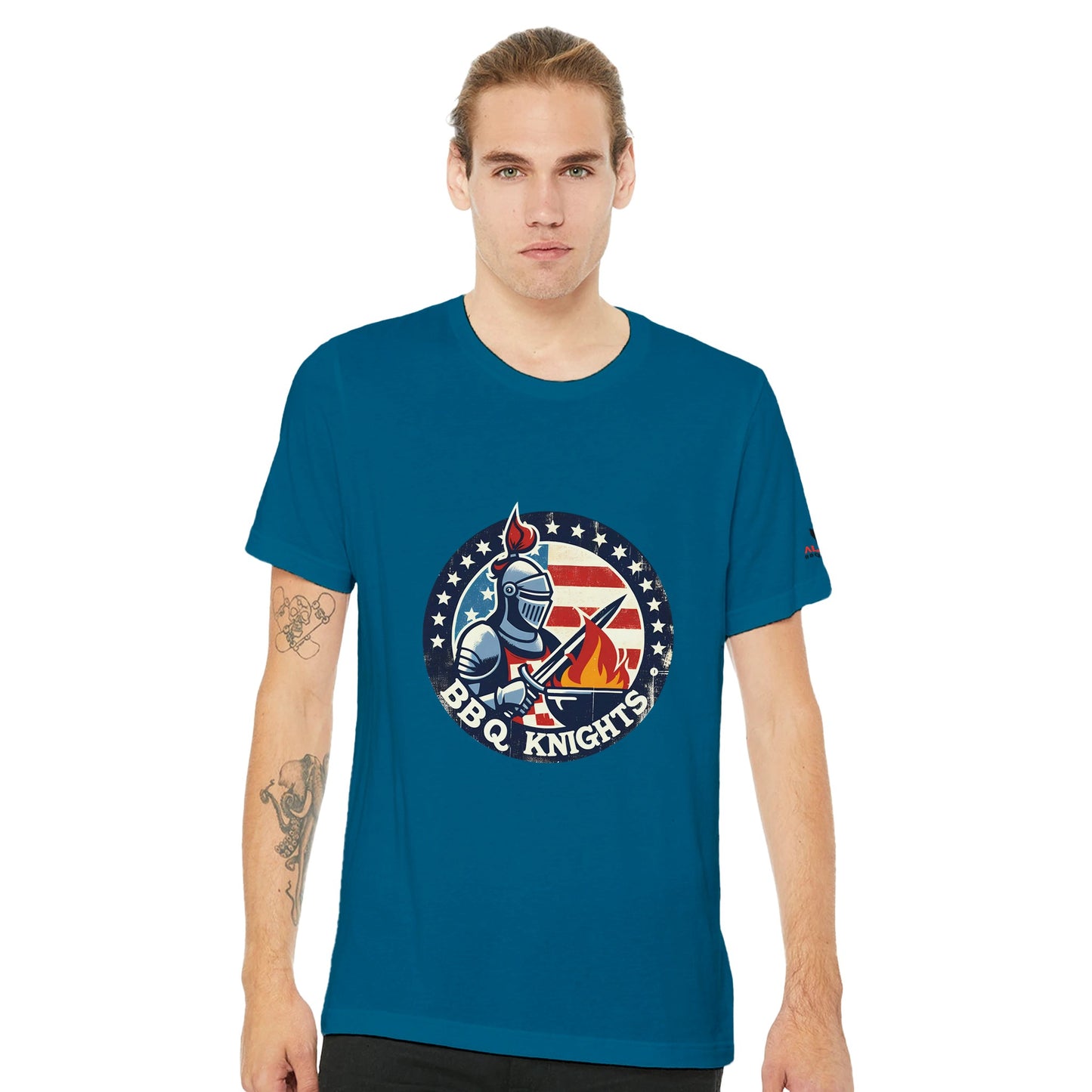 BBQ Knightss Premium Unisex Crewneck T-shirt Alpha BBQ wear BBQ -apparel- BBQ tshirt -BBQ tee