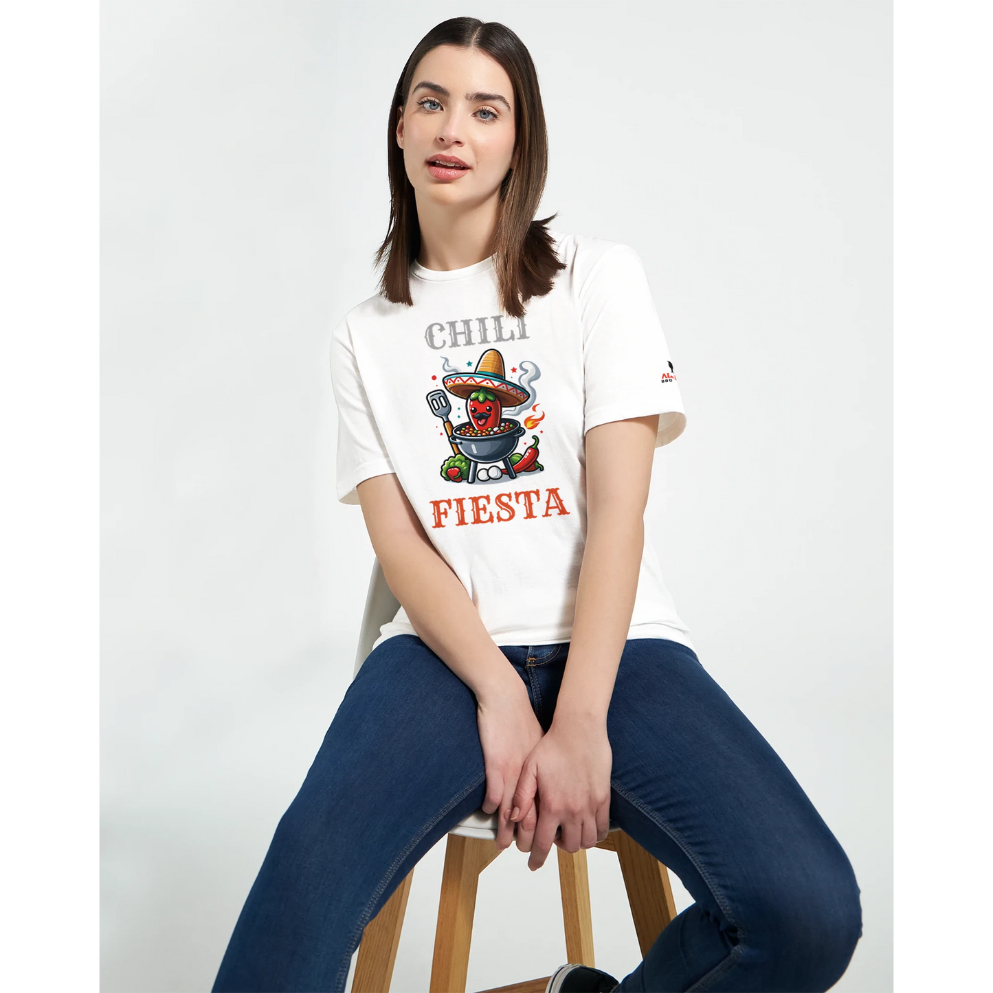 Chili fiesta Classic Womens Crewneck T-shirt Alpha BBQ wear BBQ -apparel- BBQ tshirt -BBQ tee