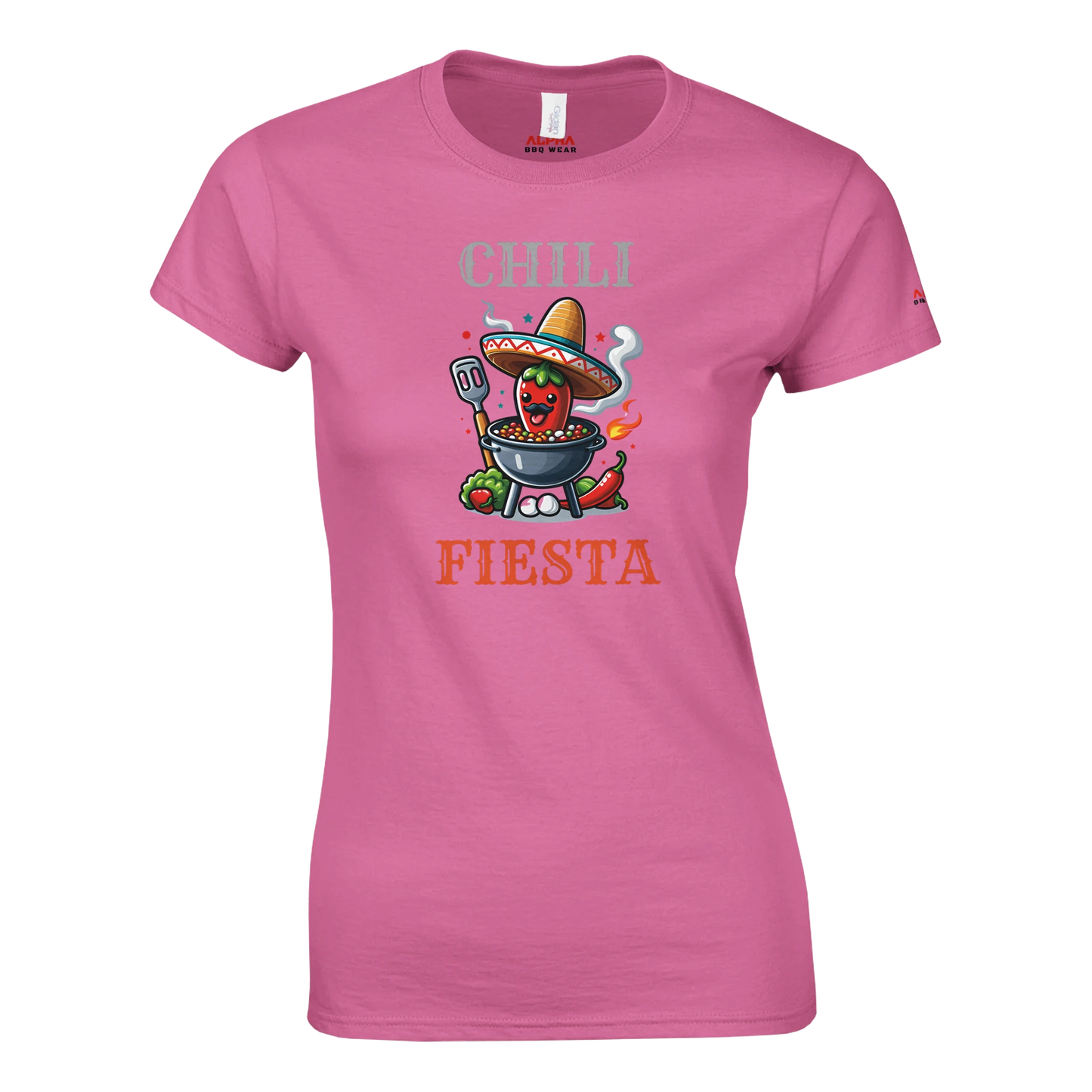 Chili fiesta Classic Womens Crewneck T-shirt Azalea Alpha BBQ wear BBQ -apparel- BBQ tshirt -BBQ tee