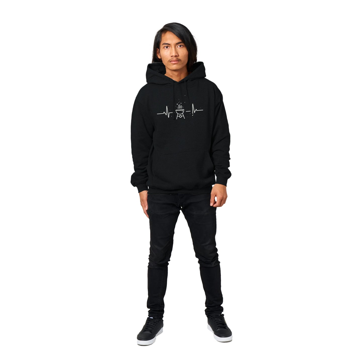 BBQ Heartbeat Premium Unisex Pullover Hoodie Alpha BBQ wear BBQ -apparel- BBQ tshirt -BBQ tee