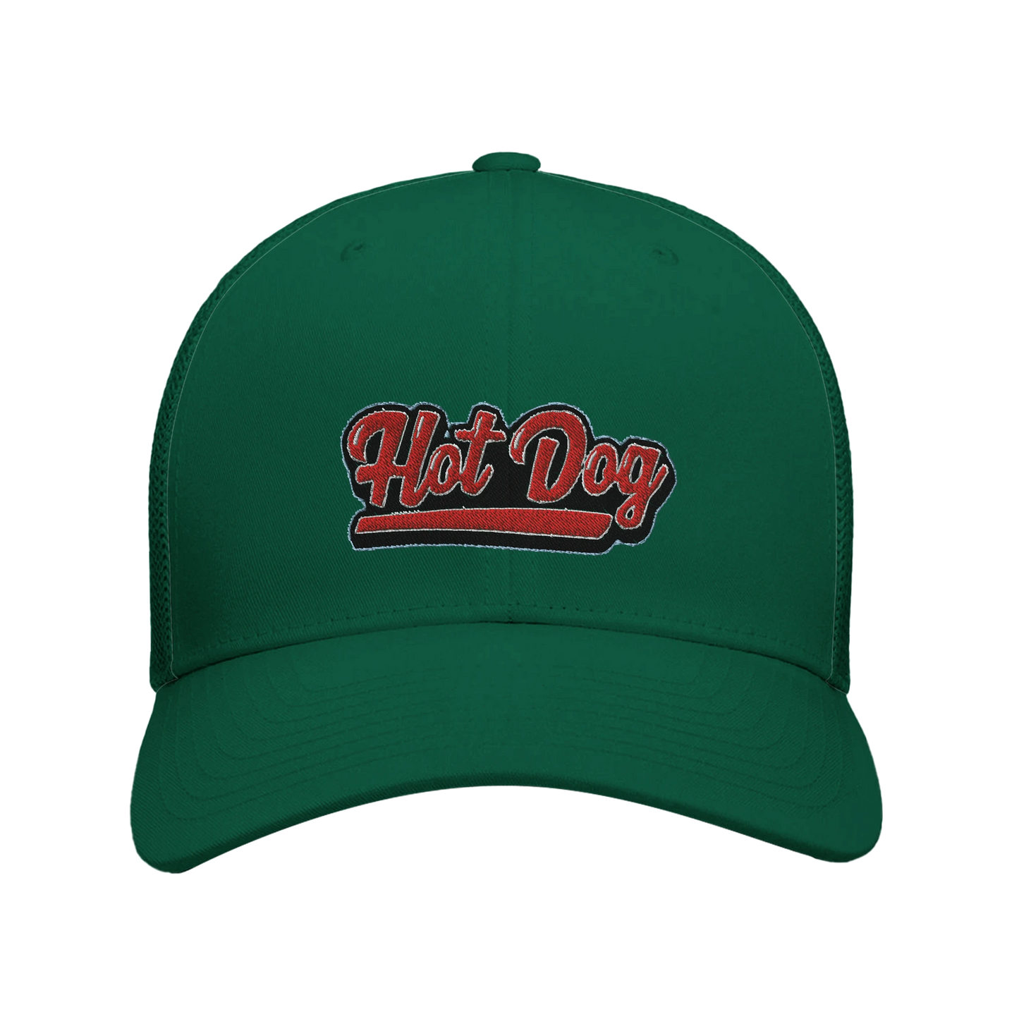 “Hot Dog” Embroidered Retro Trucker Cap Evergreen Alpha BBQ wear BBQ -apparel- BBQ tshirt -BBQ tee
