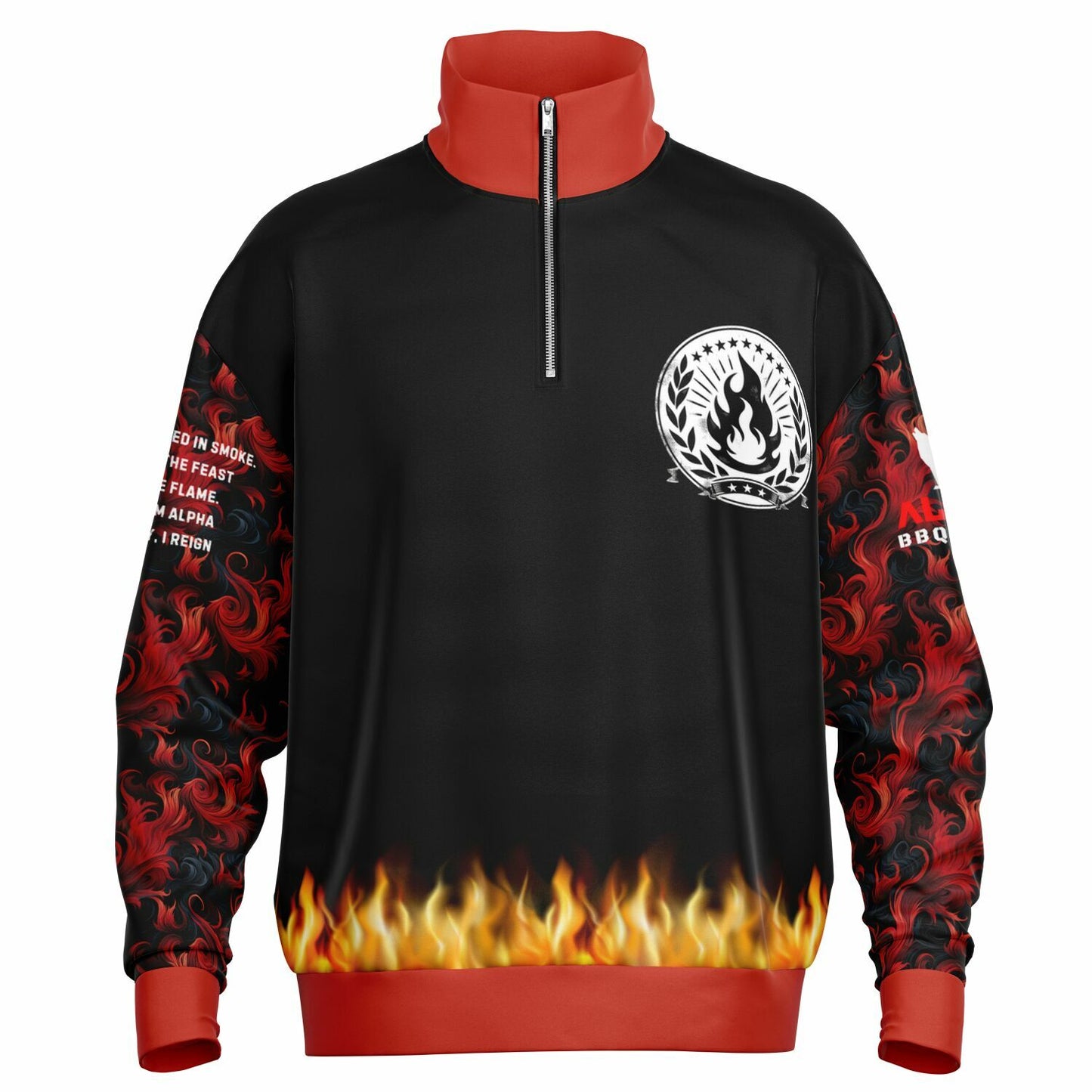 Alpha Griller Premium Hoodie Heavyweight Oversized Quarter Zip Sweatshirt