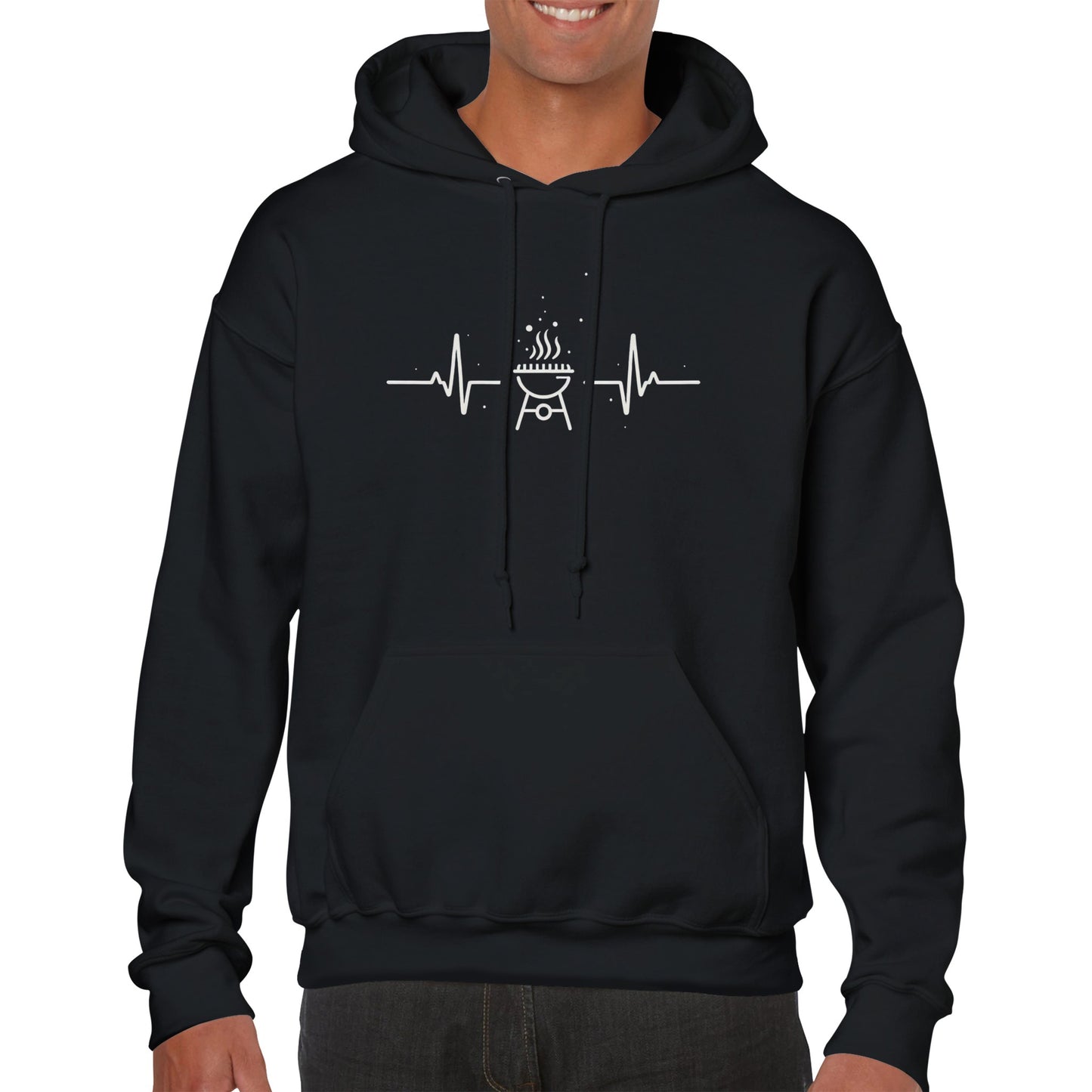 BBQ Heartbeat Premium Unisex Pullover Hoodie Alpha BBQ wear BBQ -apparel- BBQ tshirt -BBQ tee