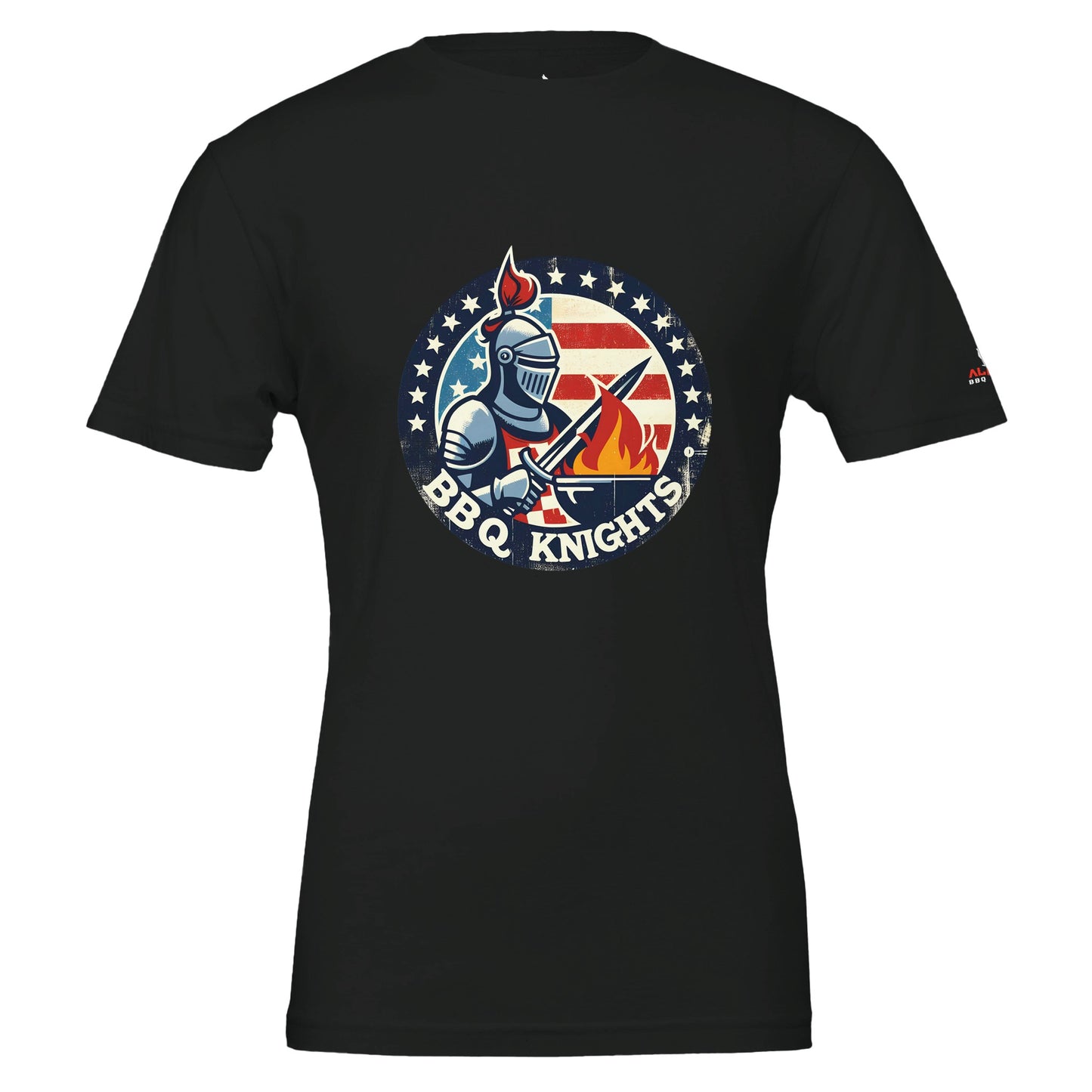 BBQ Knightss Premium Unisex Crewneck T-shirt Vintage Black Alpha BBQ wear BBQ -apparel- BBQ tshirt -BBQ tee