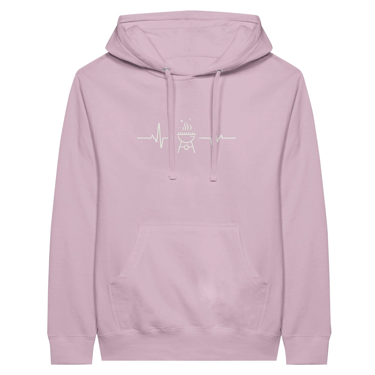 BBQ Heartbeat Premium Unisex Pullover Hoodie Light Pink Alpha BBQ wear BBQ -apparel- BBQ tshirt -BBQ tee