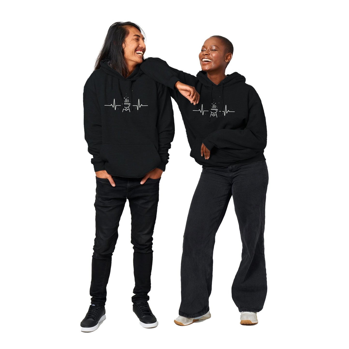 BBQ Heartbeat Premium Unisex Pullover Hoodie Alpha BBQ wear BBQ -apparel- BBQ tshirt -BBQ tee