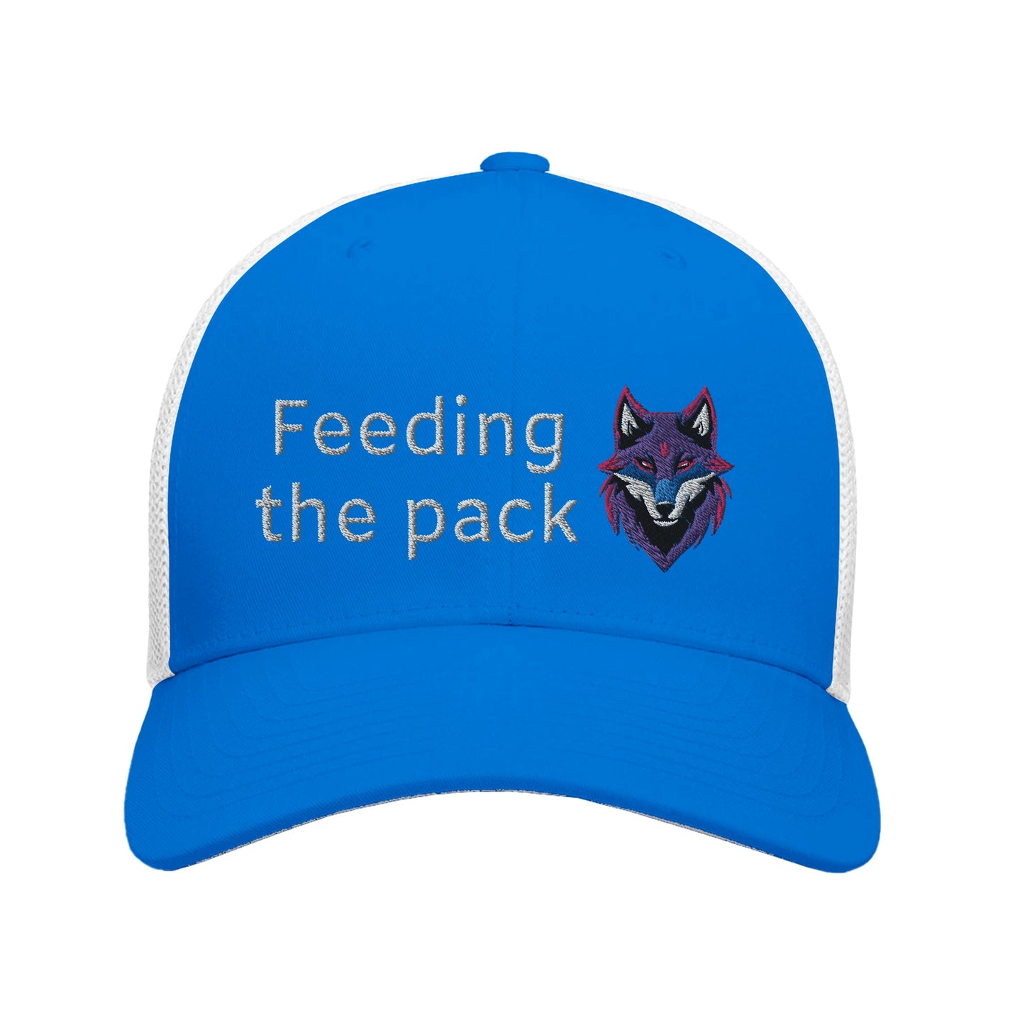 Feeding the Pack Adult 6-Panel Trucker Cap | 4 colors available royal white Alpha BBQ wear BBQ -apparel- BBQ tshirt -BBQ tee
