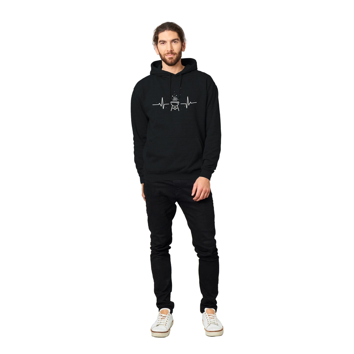 BBQ Heartbeat Premium Unisex Pullover Hoodie Alpha BBQ wear BBQ -apparel- BBQ tshirt -BBQ tee