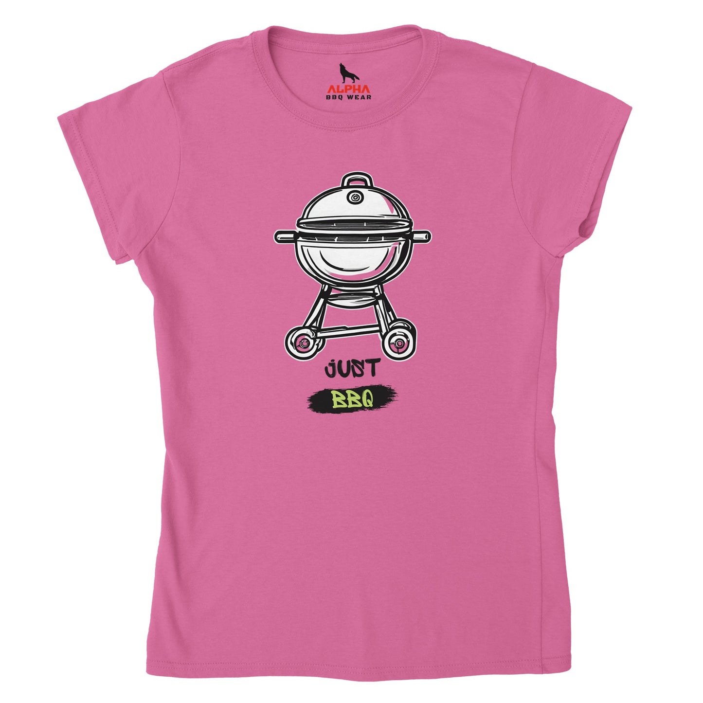 Just BBQ Classic Womens Crewneck T-shirt Alpha BBQ wear BBQ -apparel- BBQ tshirt -BBQ tee