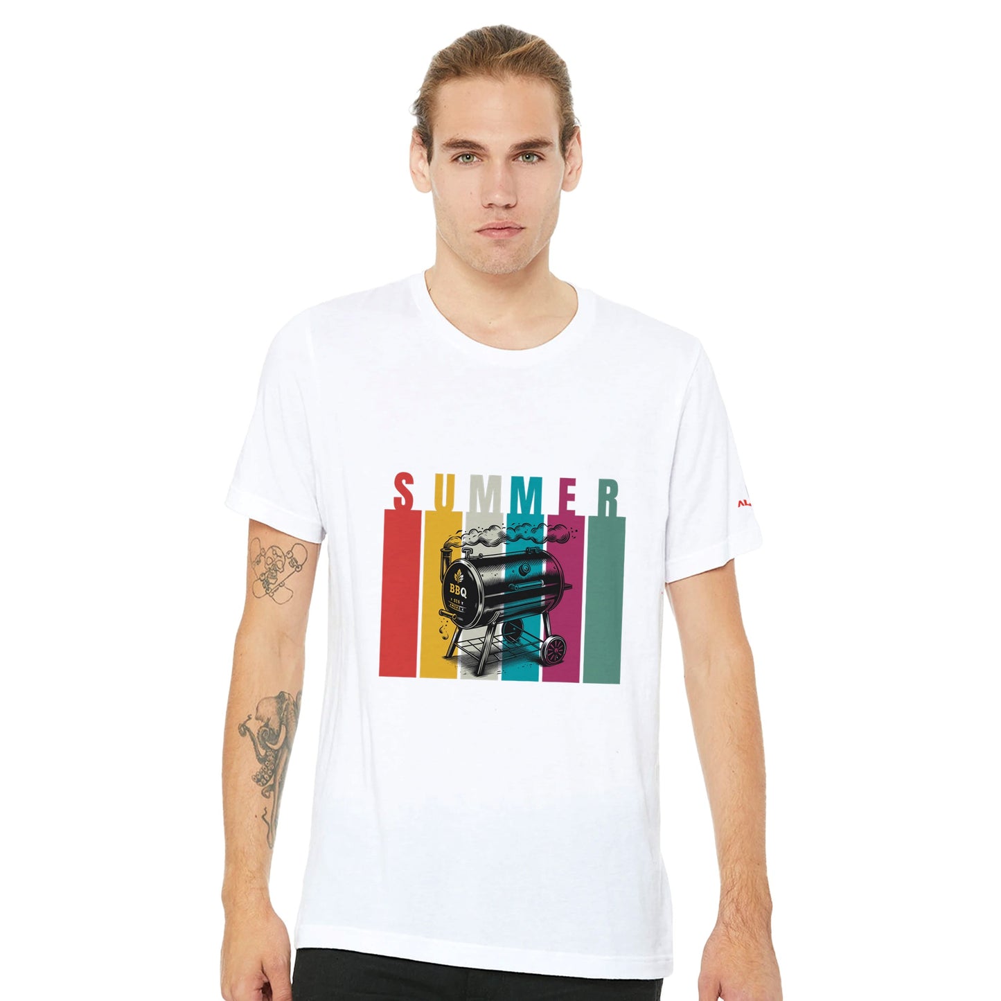 SUMMER BBQ Premium Unisex Crewneck T-shirt Alpha BBQ wear BBQ -apparel- BBQ tshirt -BBQ tee