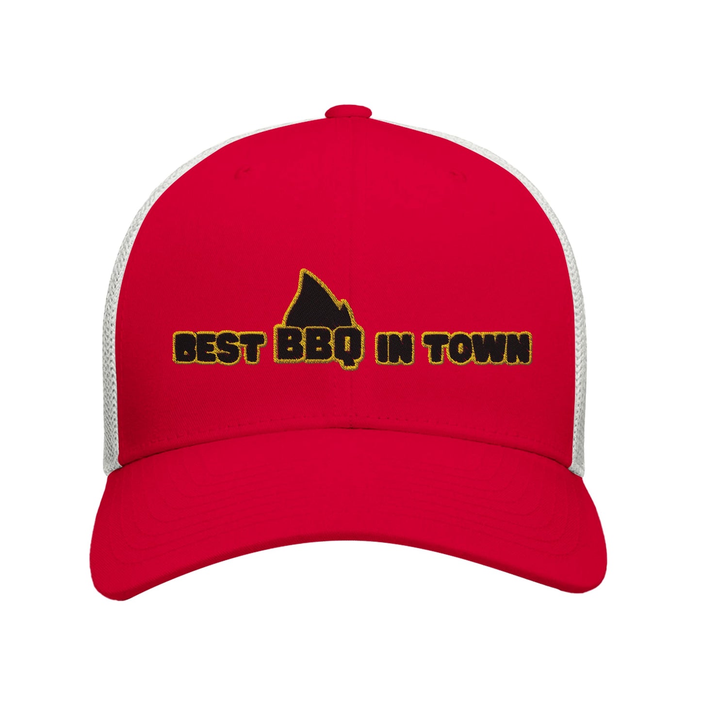 Best BBQ in Town Retro Trucker Cap red white Alpha BBQ wear BBQ -apparel- BBQ tshirt -BBQ tee