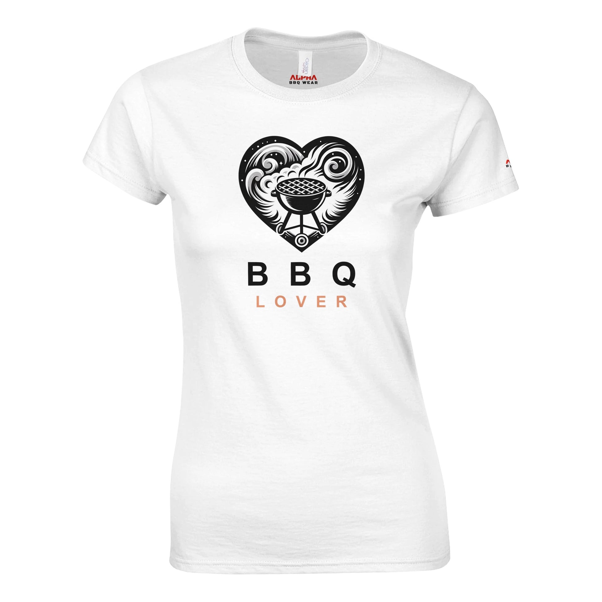 BBQ Lover Classic Womens Crewneck T-shirt White Alpha BBQ wear BBQ -apparel- BBQ tshirt -BBQ tee