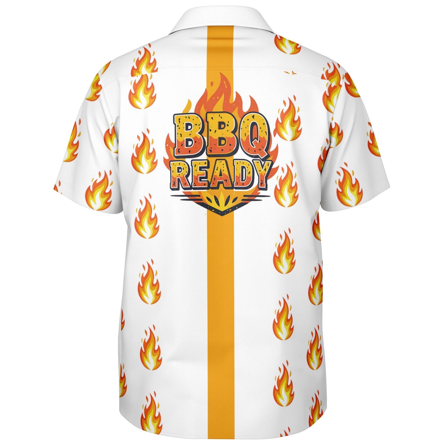 BBQ READY Flame Hawaiian spread Collar Short Sleeve Button-Down Shirt