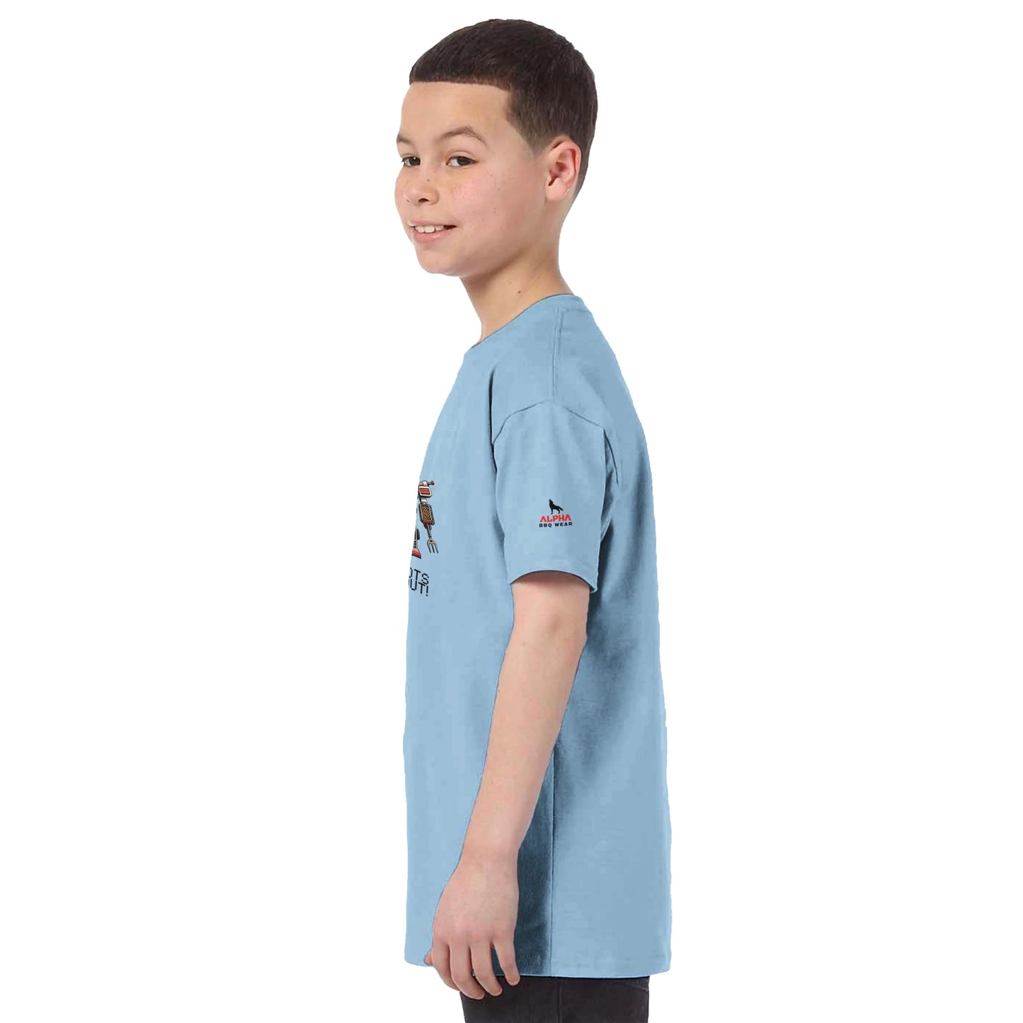 BBQ BOTS ROLL OUT Classic Kids Crewneck T-shirt Alpha BBQ wear BBQ -apparel- BBQ tshirt -BBQ tee