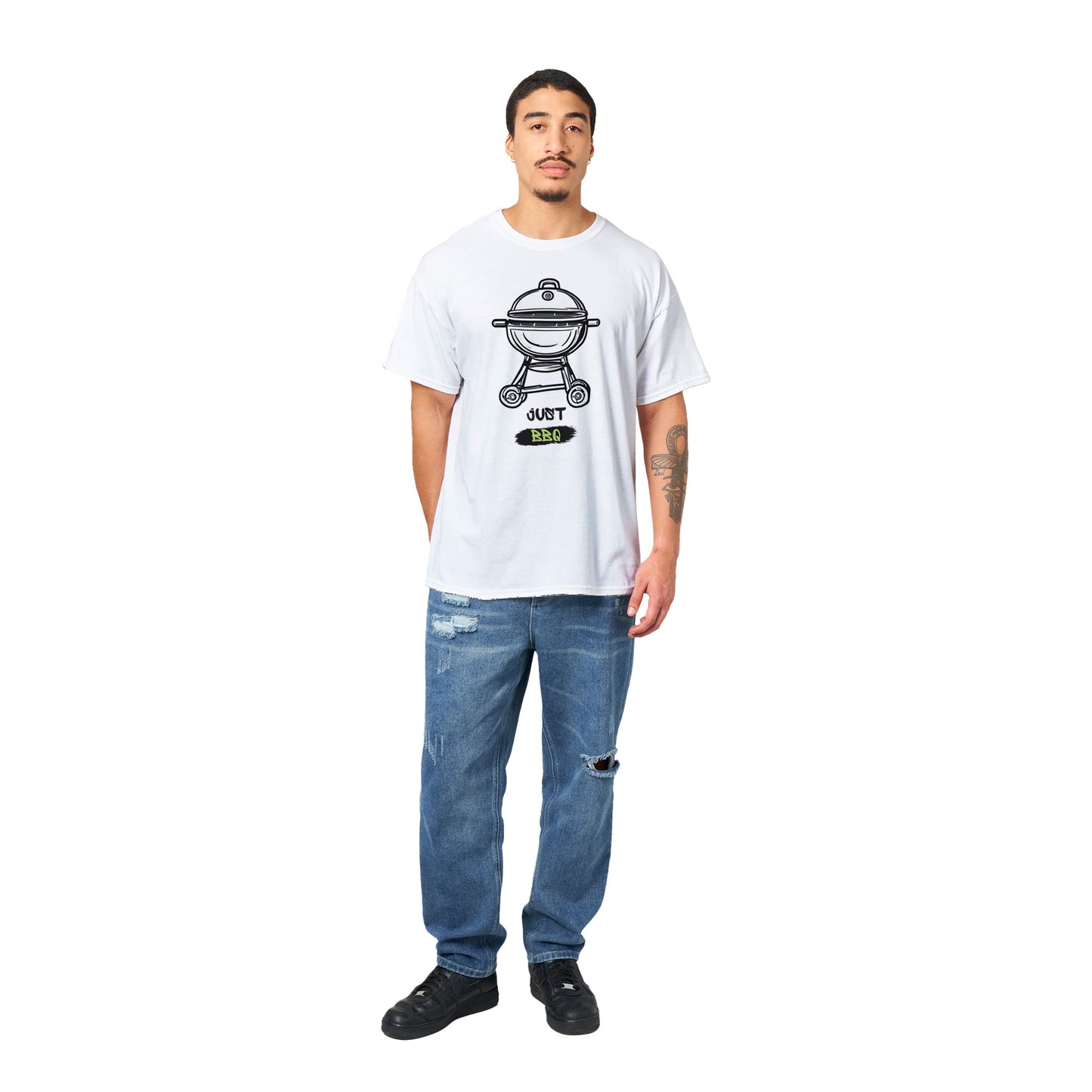 Just BBQ Heavyweight Unisex Crewneck T-shirt Alpha BBQ wear BBQ -apparel- BBQ tshirt -BBQ tee
