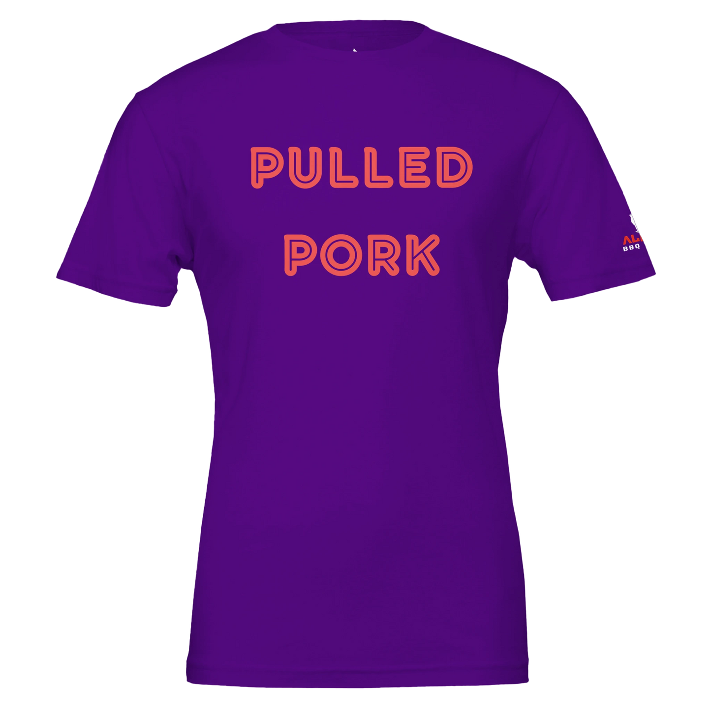 PULLED PORK Custom BBQ T-Shirt Premium Unisex Crewneck Team Purple Alpha BBQ wear BBQ -apparel- BBQ tshirt -BBQ tee