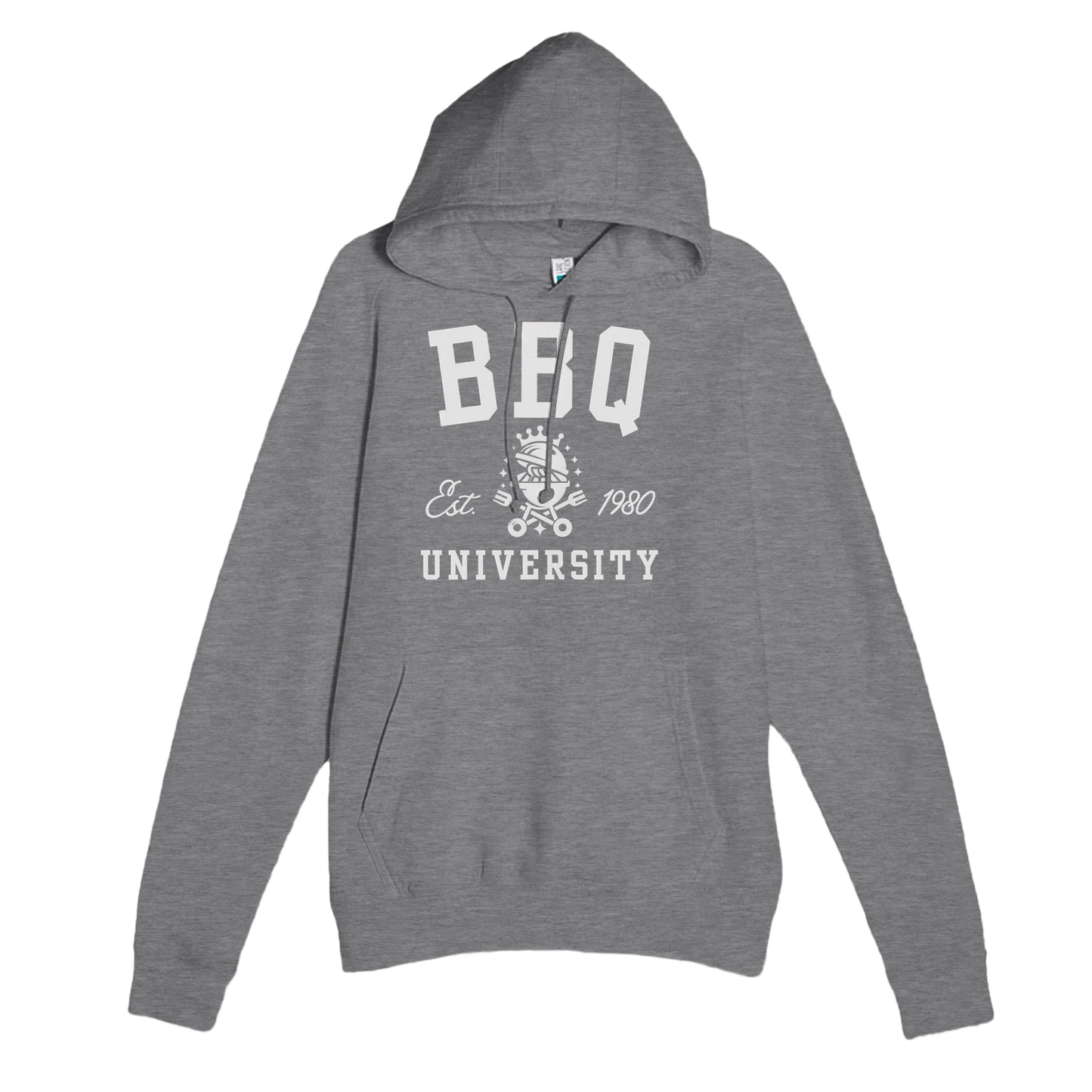 BBQ University Premium Unisex Pullover Hoodie Graphite Heather Alpha BBQ wear BBQ -apparel- BBQ tshirt -BBQ tee