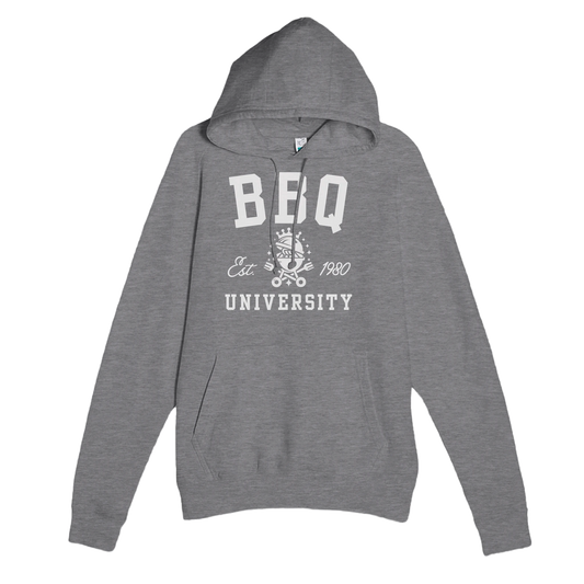 BBQ University Premium Unisex Pullover Hoodie Graphite Heather Alpha BBQ wear BBQ -apparel- BBQ tshirt -BBQ tee