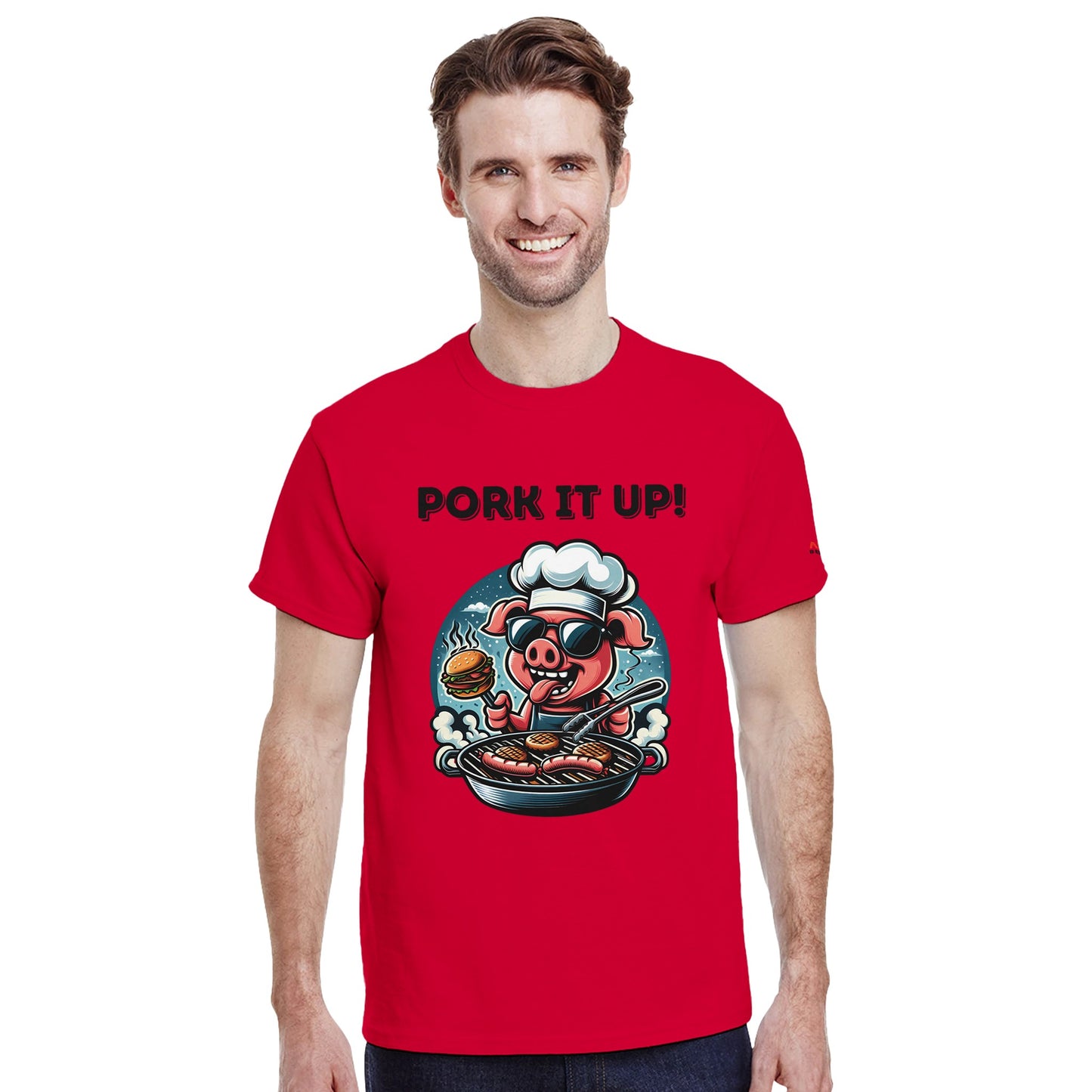 Pork it up ! Heavyweight Unisex Crewneck T-shirt Alpha BBQ wear BBQ -apparel- BBQ tshirt -BBQ tee
