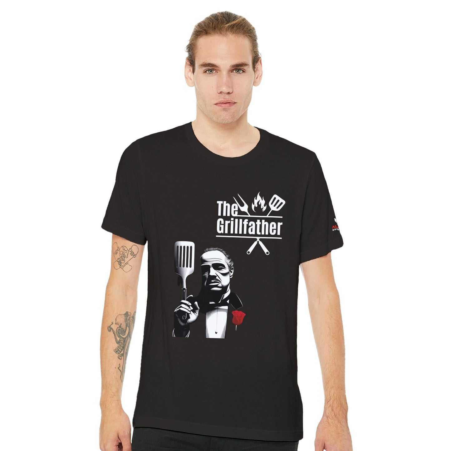 The Grillfather Premium Unisex Crewneck T-shirt Alpha BBQ wear BBQ -apparel- BBQ tshirt -BBQ tee