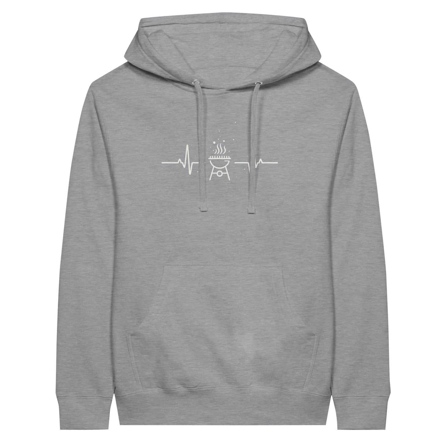 BBQ Heartbeat Premium Unisex Pullover Hoodie Sports Grey Alpha BBQ wear BBQ -apparel- BBQ tshirt -BBQ tee