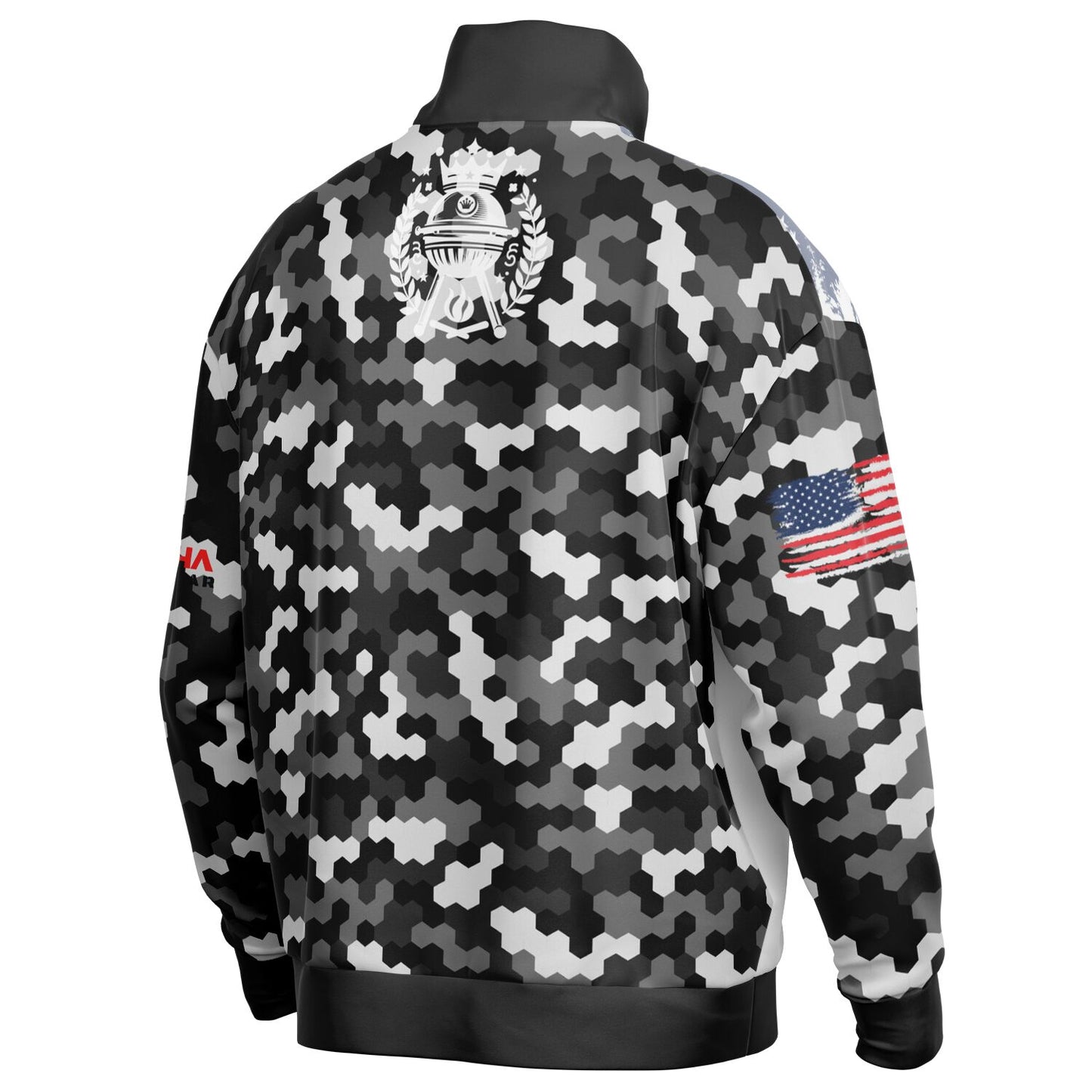 GRAY CAMO American Griller Premium Hoodie Heavyweight Oversized Quarter Zip Sweatshirt copy