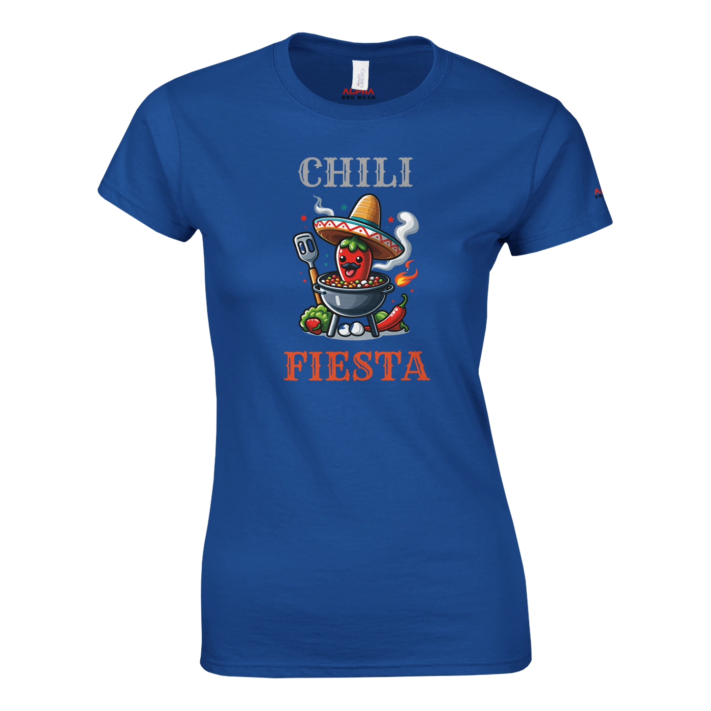 Chili fiesta Classic Womens Crewneck T-shirt Royal Alpha BBQ wear BBQ -apparel- BBQ tshirt -BBQ tee