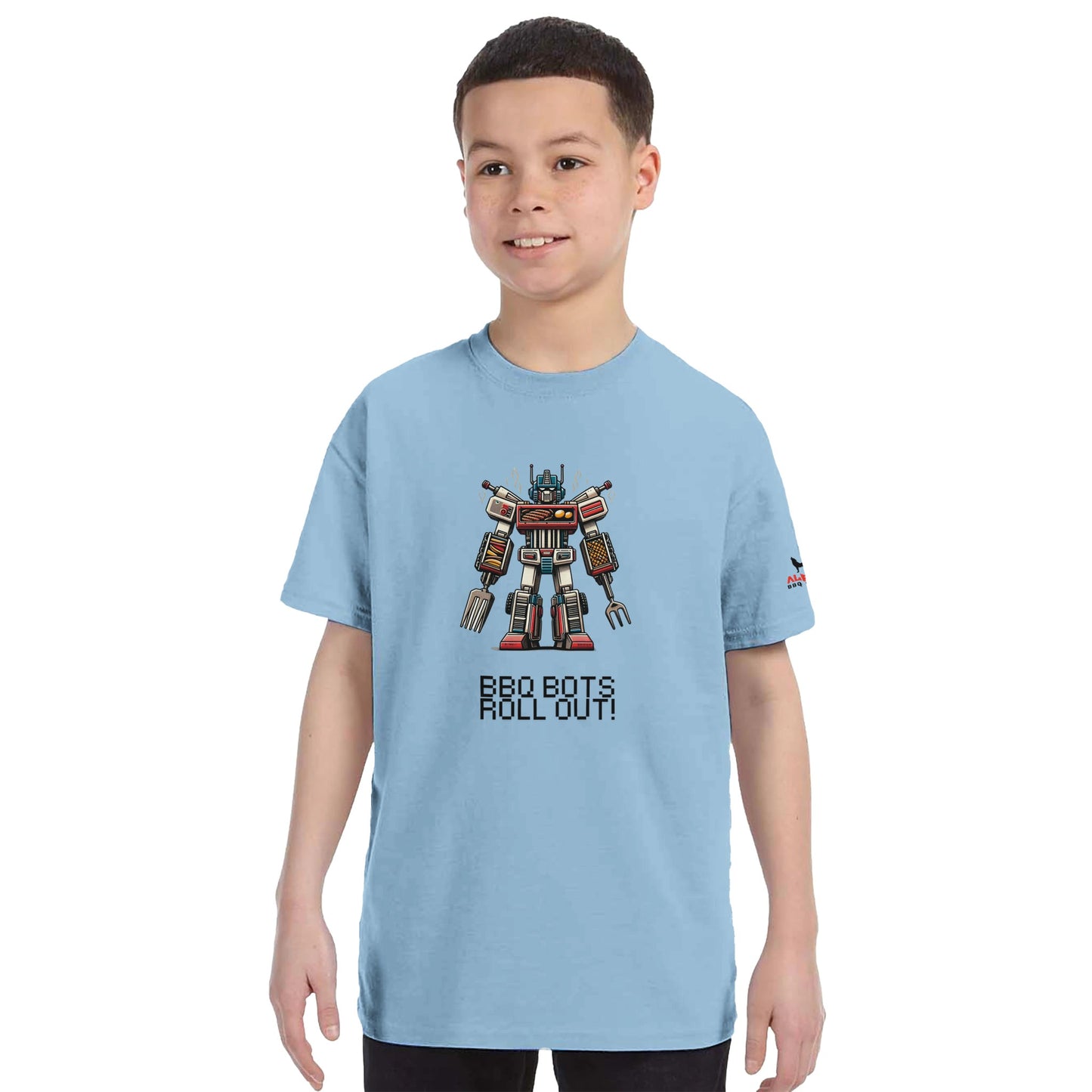BBQ BOTS ROLL OUT Classic Kids Crewneck T-shirt Alpha BBQ wear BBQ -apparel- BBQ tshirt -BBQ tee