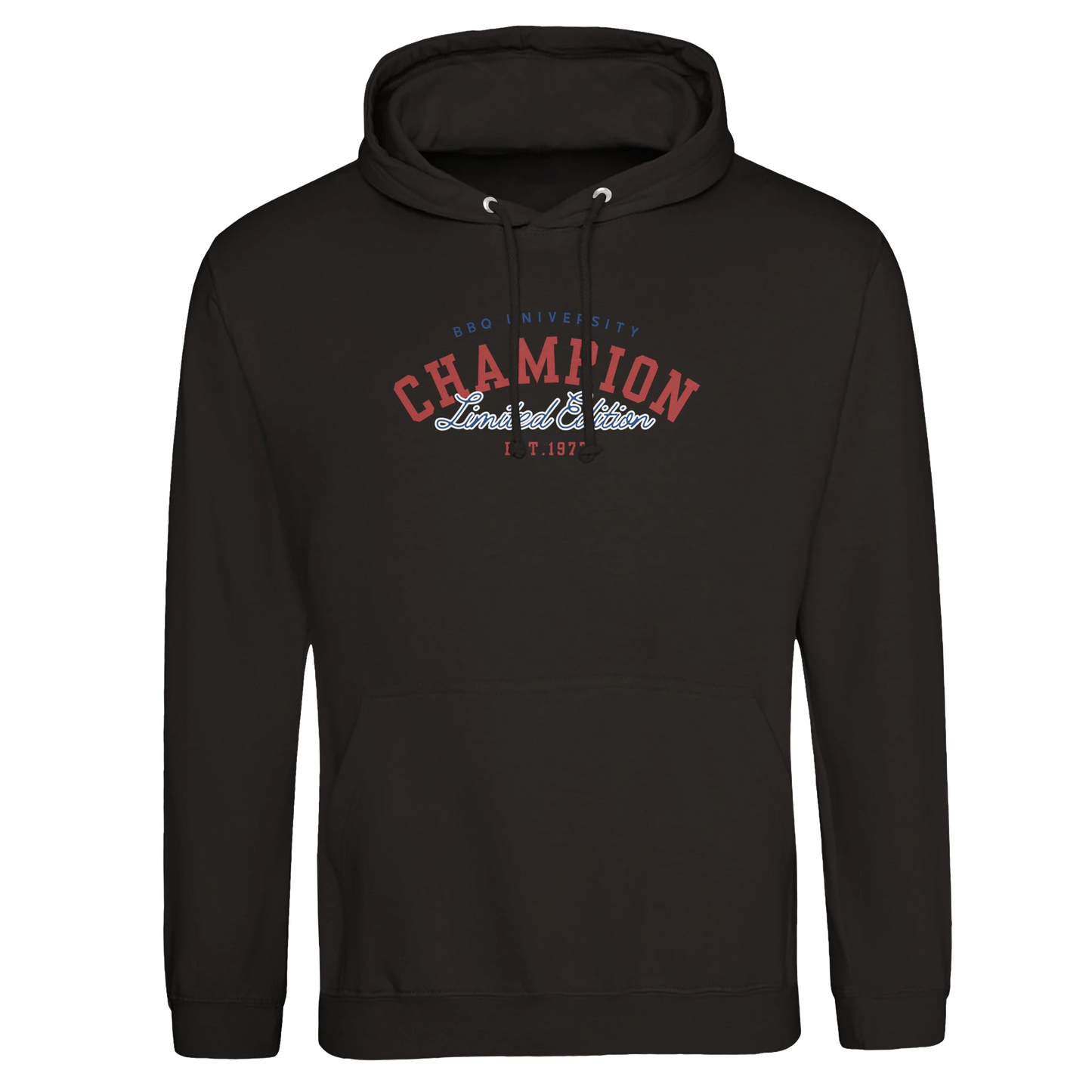 BBQ University β Only the Strongest Grill!Premium Unisex Pullover Hoodie Deep Black Alpha BBQ wear BBQ -apparel- BBQ tshirt -BBQ tee