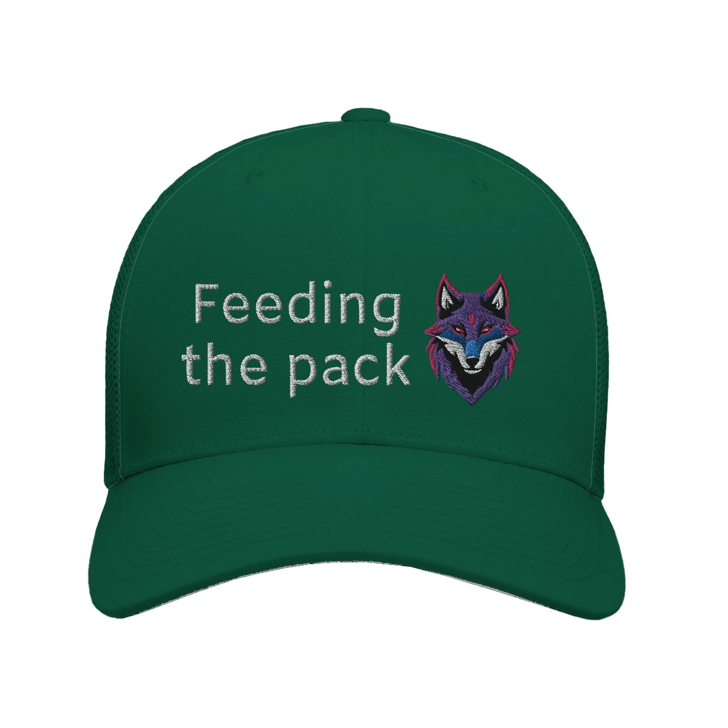 Feeding the Pack Adult 6-Panel Trucker Cap | 4 colors available Evergreen Alpha BBQ wear BBQ -apparel- BBQ tshirt -BBQ tee