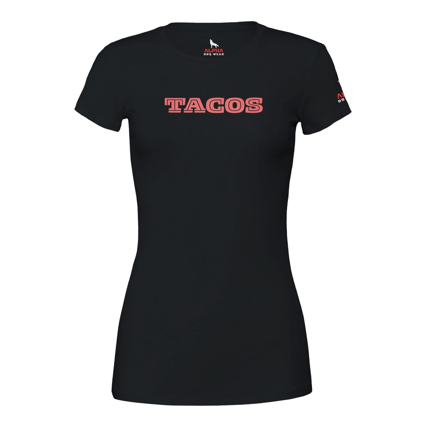 TACOS Custom BBQ T-Shirt Premium Womens Crewneck T-shirt Black Alpha BBQ wear BBQ -apparel- BBQ tshirt -BBQ tee