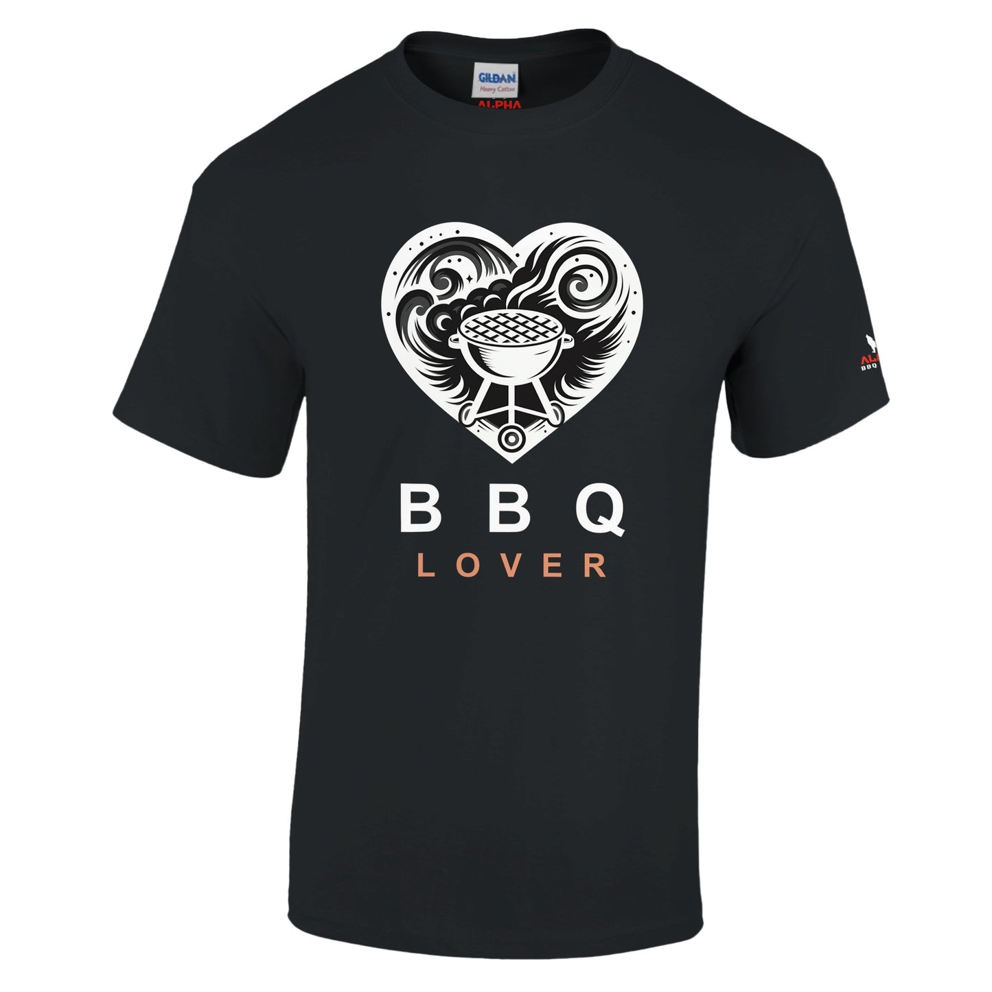 BBQ Lover Heavyweight Unisex Crewneck T-shirt Black Alpha BBQ wear BBQ -apparel- BBQ tshirt -BBQ tee
