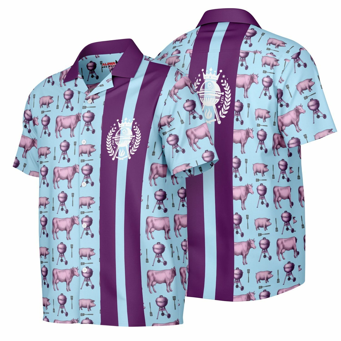 Cow, Pig & Grill Edition Hawaiian BBQ Shirt