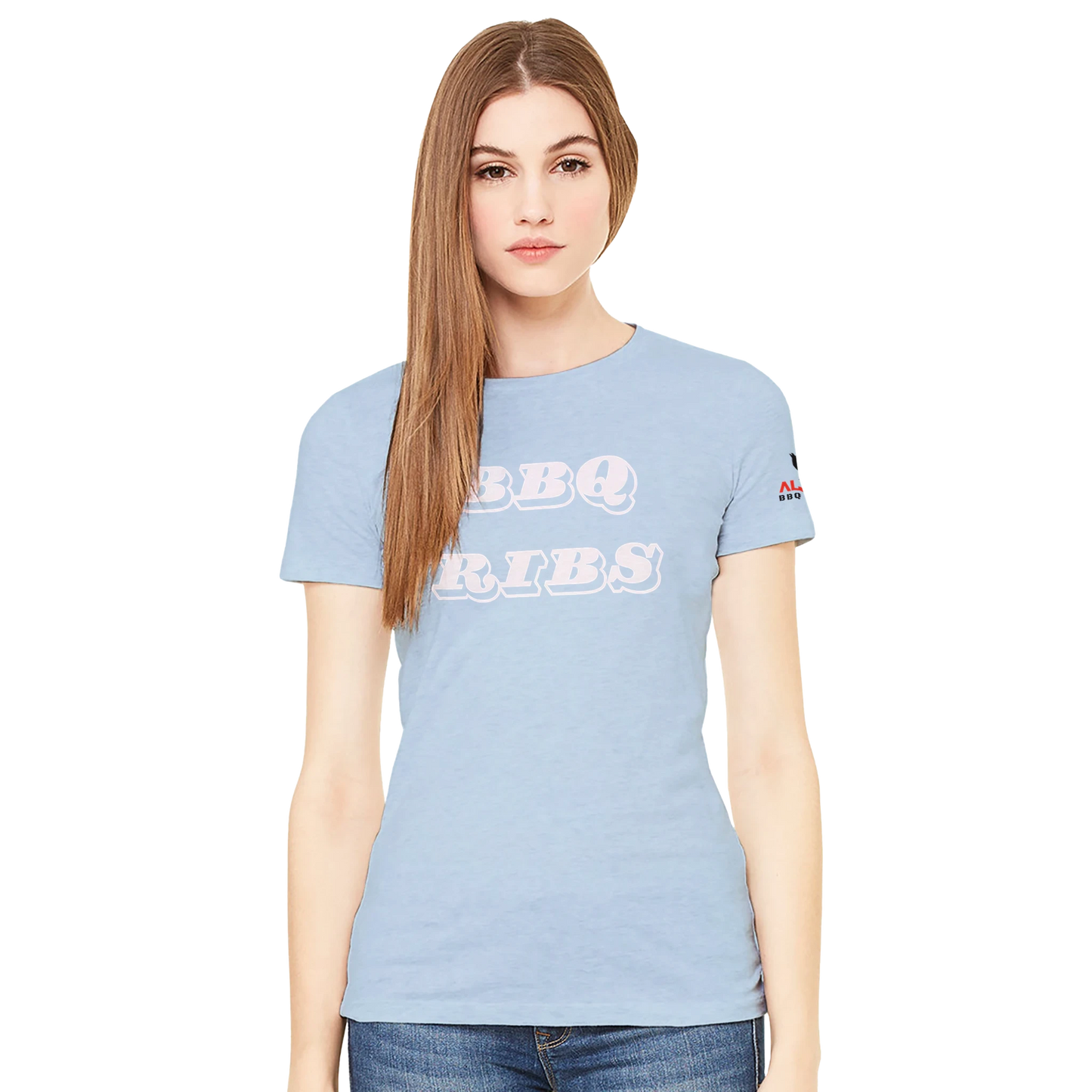 BBQ RIBS Custom BBQ T-Shirt | Premium Womens Crewneck T-shirt Alpha BBQ wear BBQ -apparel- BBQ tshirt -BBQ tee