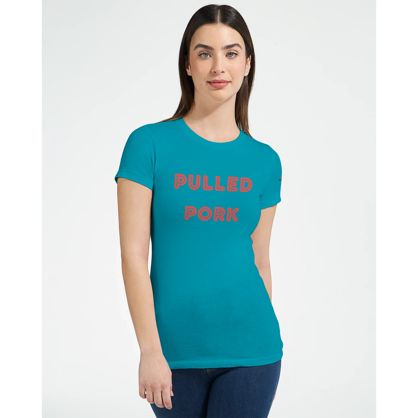PULLED PORK Custom BBQ T-Shirt Premium Womens Crewneck Alpha BBQ wear BBQ -apparel- BBQ tshirt -BBQ tee